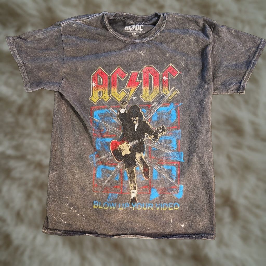 Vintage AC/DC Blow Up Your Video T-Shirt OFFICIAL Gray Unisex S/M T-Shirt Graphic Print Short Sleeve Crew Neck Vintage No Size US M / EU 48-50 / 2 - 1 Thumbnail