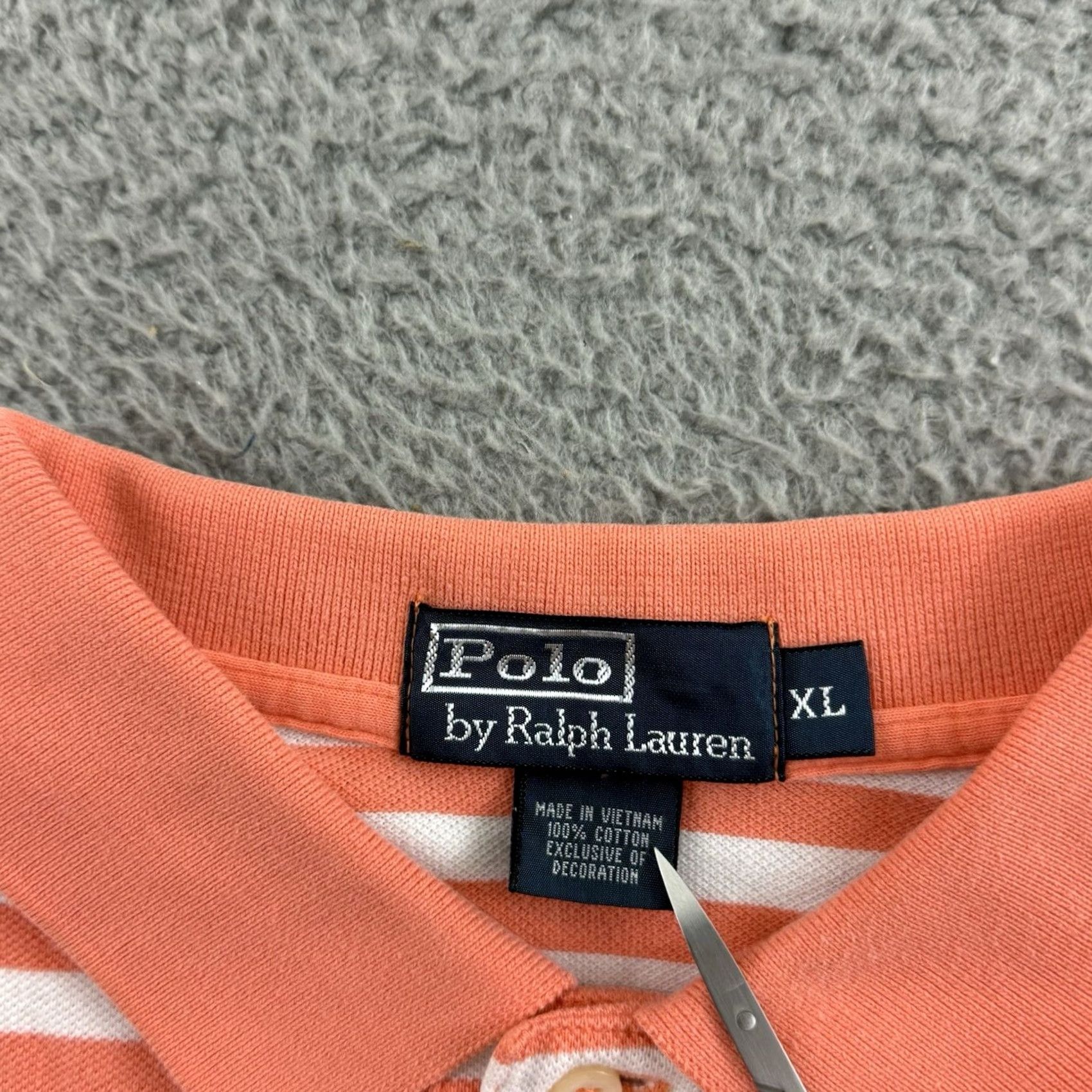 Polo Ralph Lauren Polo Ralph Lauren Shirt XL Orange Striped Polo Mens Short Sleeve Ribbed Knit Pocket Logo Preppy Classic Rugby Golf Size US XL / EU 56 / 4 - 6 Thumbnail