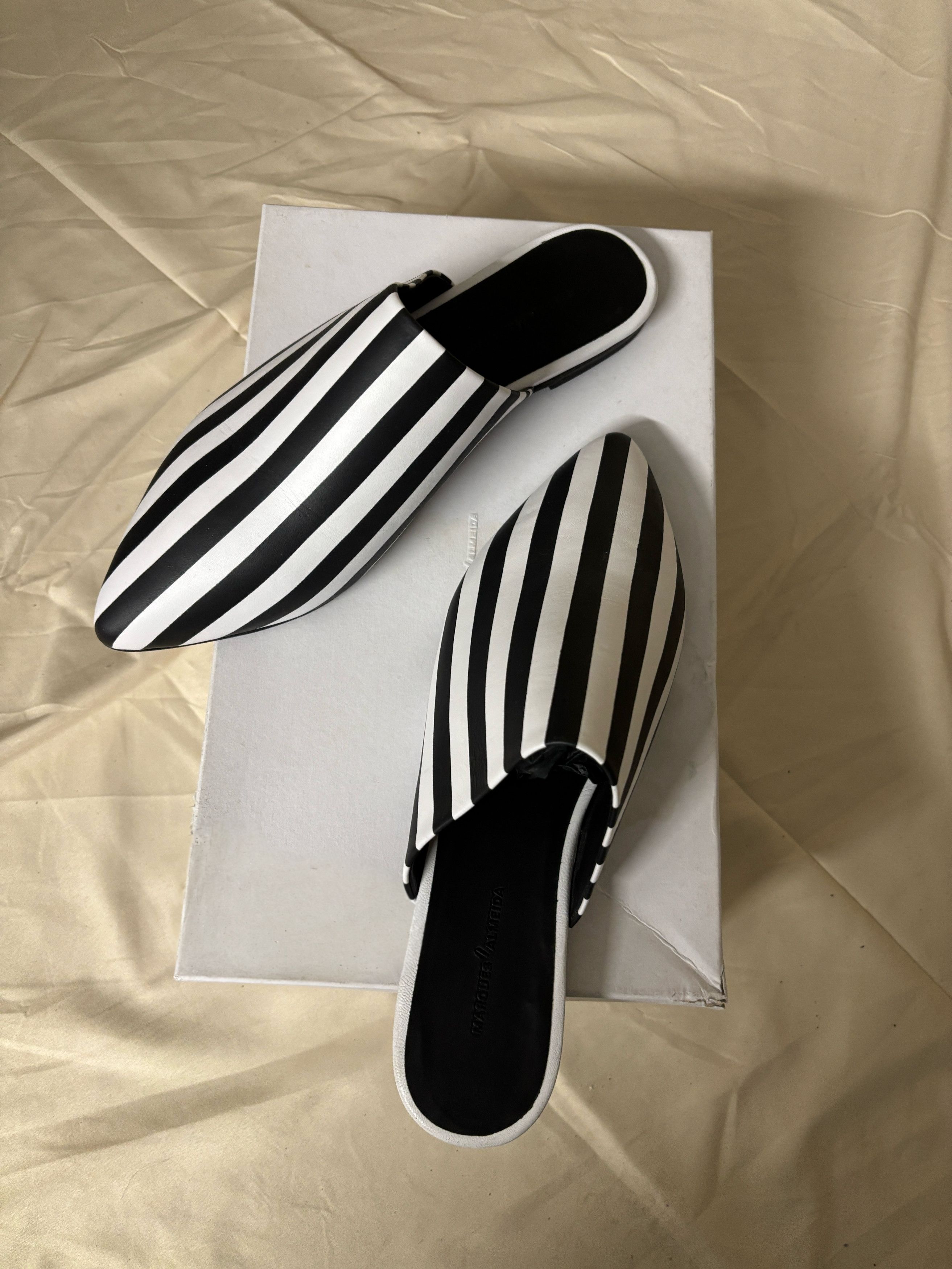Marques'Almeida Marques Almeida BW Stripe Mules - NEW, Runway A/W17 Size US 10 / IT 40 - 6 Thumbnail