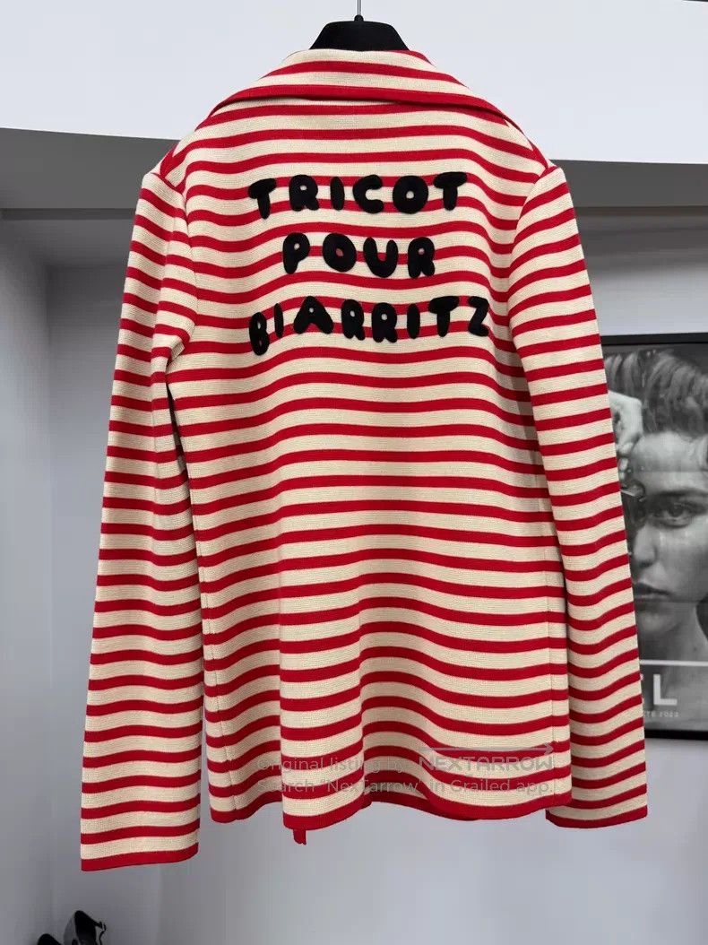 Gucci Gucci Red and white striped gold buckle cardigan coat Size S / US 4 / IT 40 - 3 Thumbnail