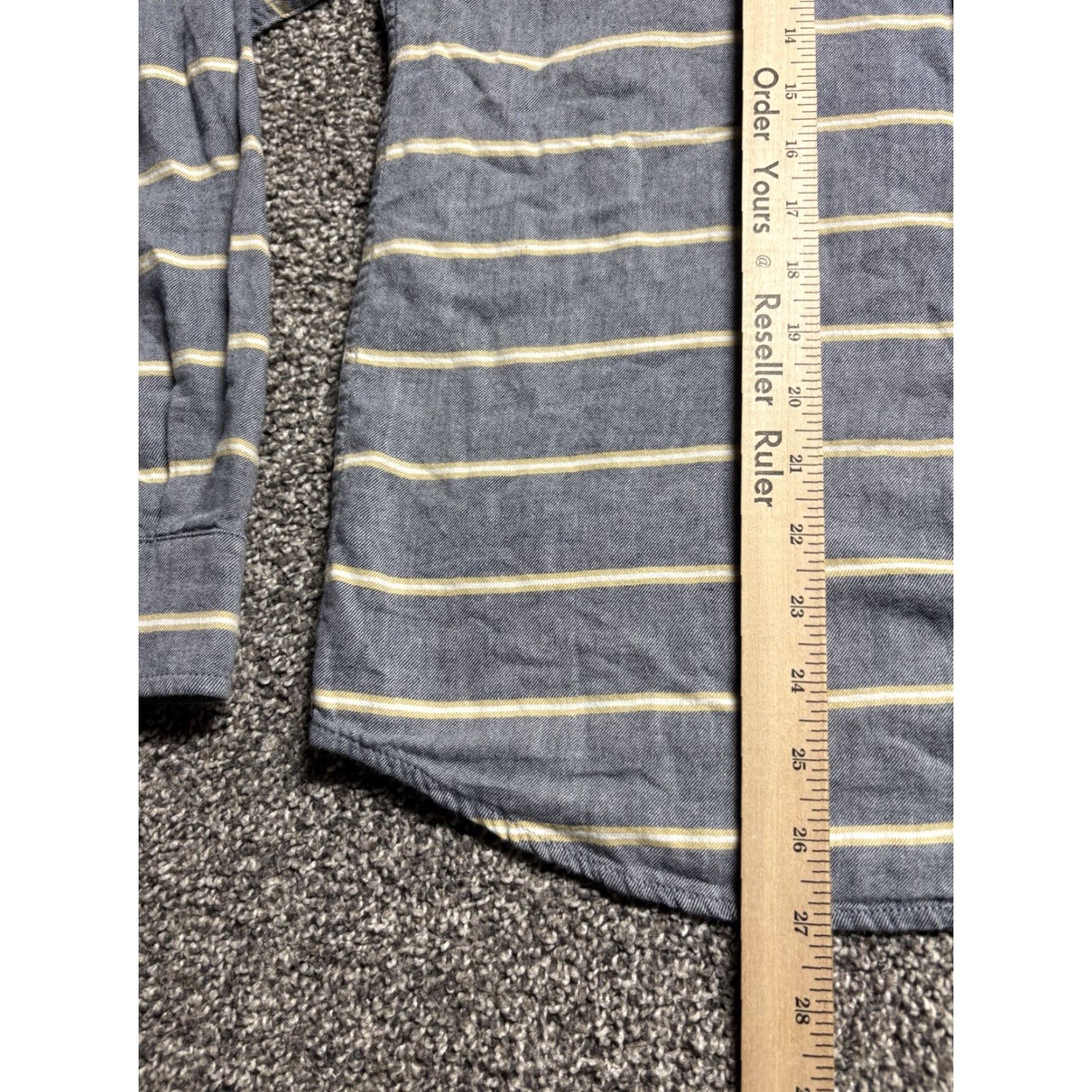 Marine Layer Marine Layer Shirt Mens M Blue Yellow Stripe Button-Up Short Sleeve Cotton Spun? Size US M / EU 48-50 / 2 - 7 Thumbnail