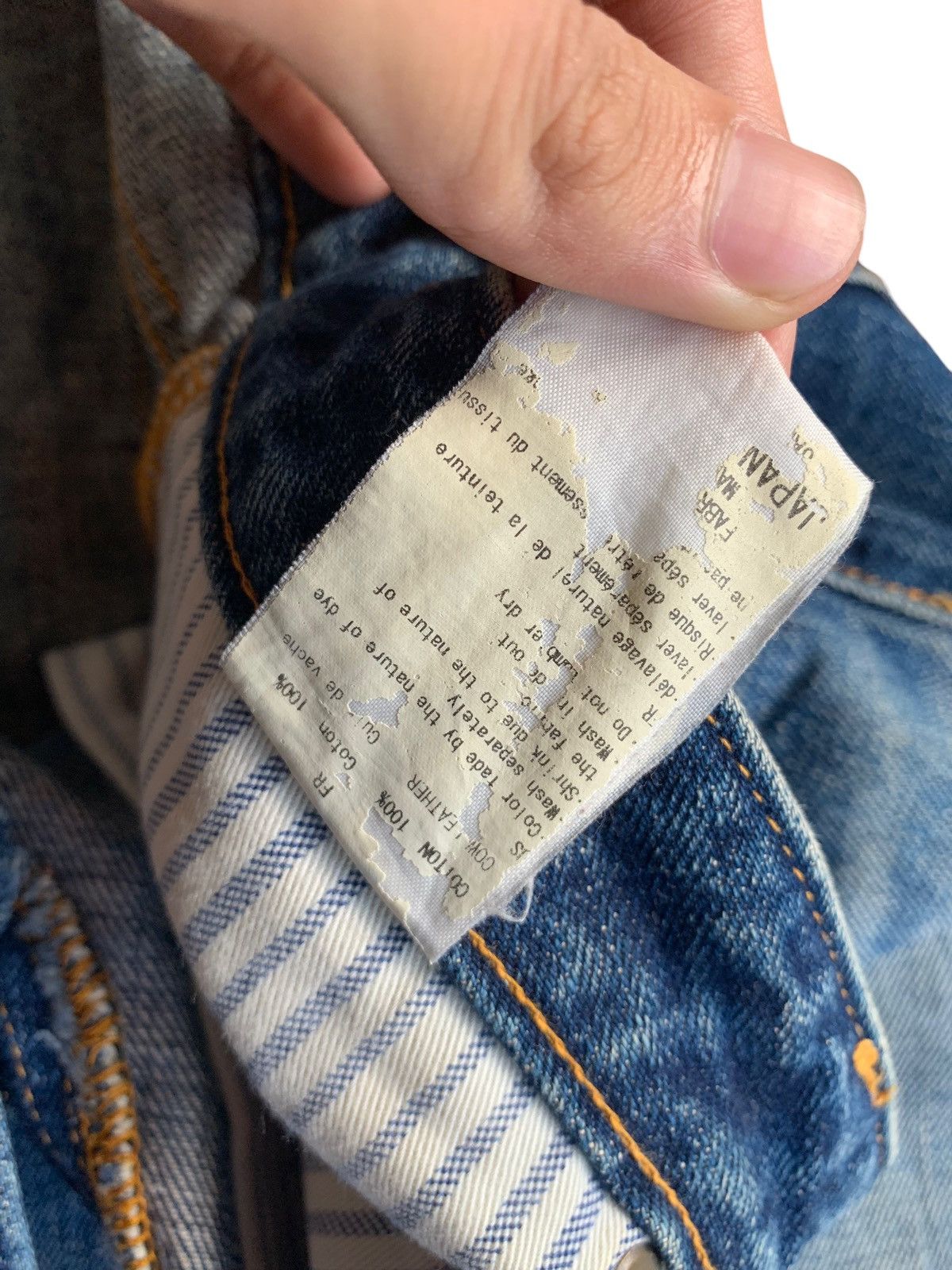 Japanese Brand × Kapital × Vintage JAPAN BLUE JEANS SELVEDGE DISTRESSED DENIM Size US 33 - 21 Thumbnail