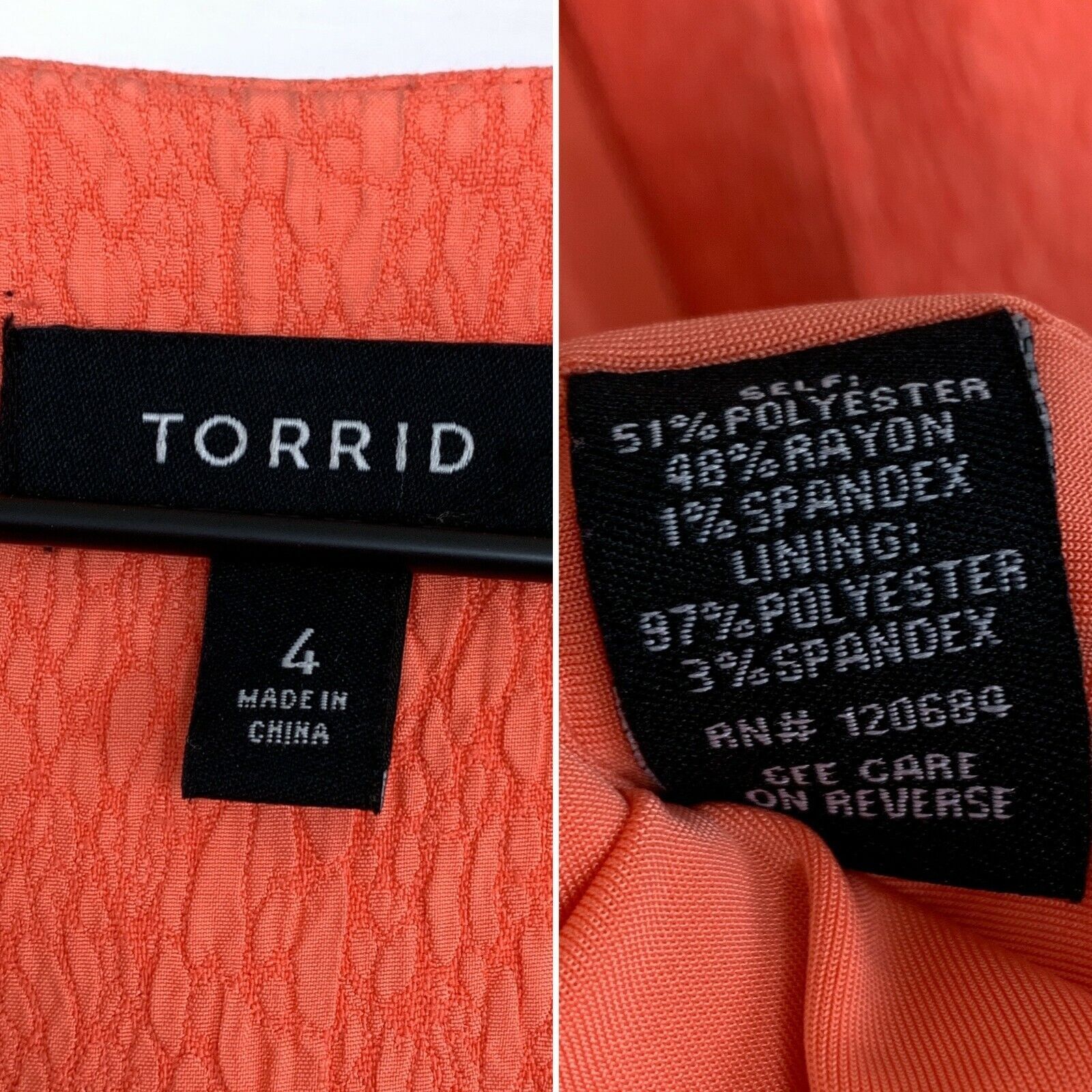 Other Torrid Long Jacquard Cocoon Coat Coral Orange Open Front 4X Size 4XL / US 24-26 - 7 Thumbnail