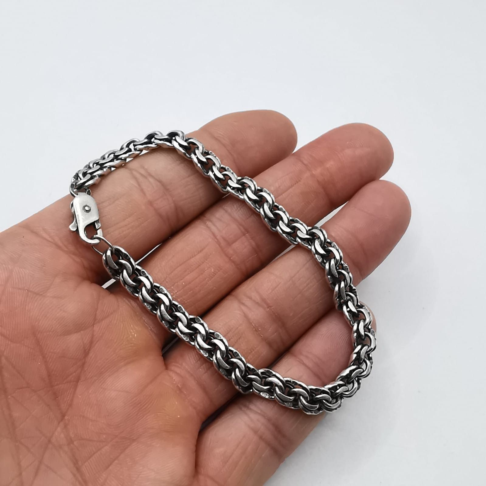 Sterling Silver Vintage Bracelet Jewelry,925 Sterling Silver,Handmade 19,71g Size ONE SIZE - 3 Thumbnail