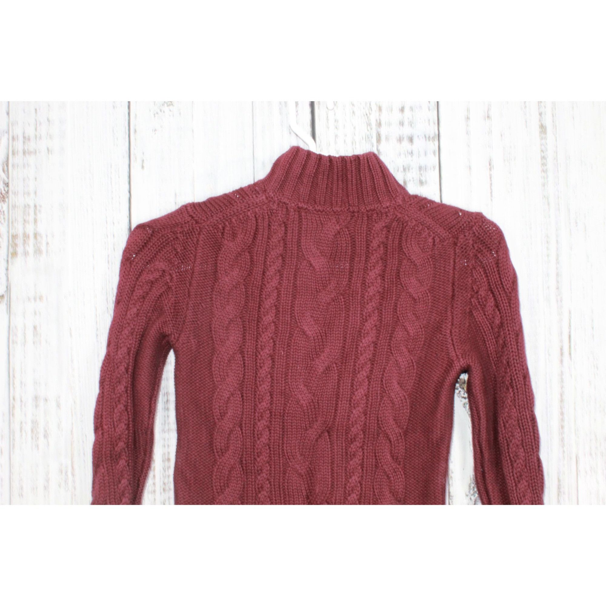 L.L. Bean LL Bean Womens Double L Cable Zip Cardigan Size XS / US 0-2 / IT 36-38 - 9 Thumbnail