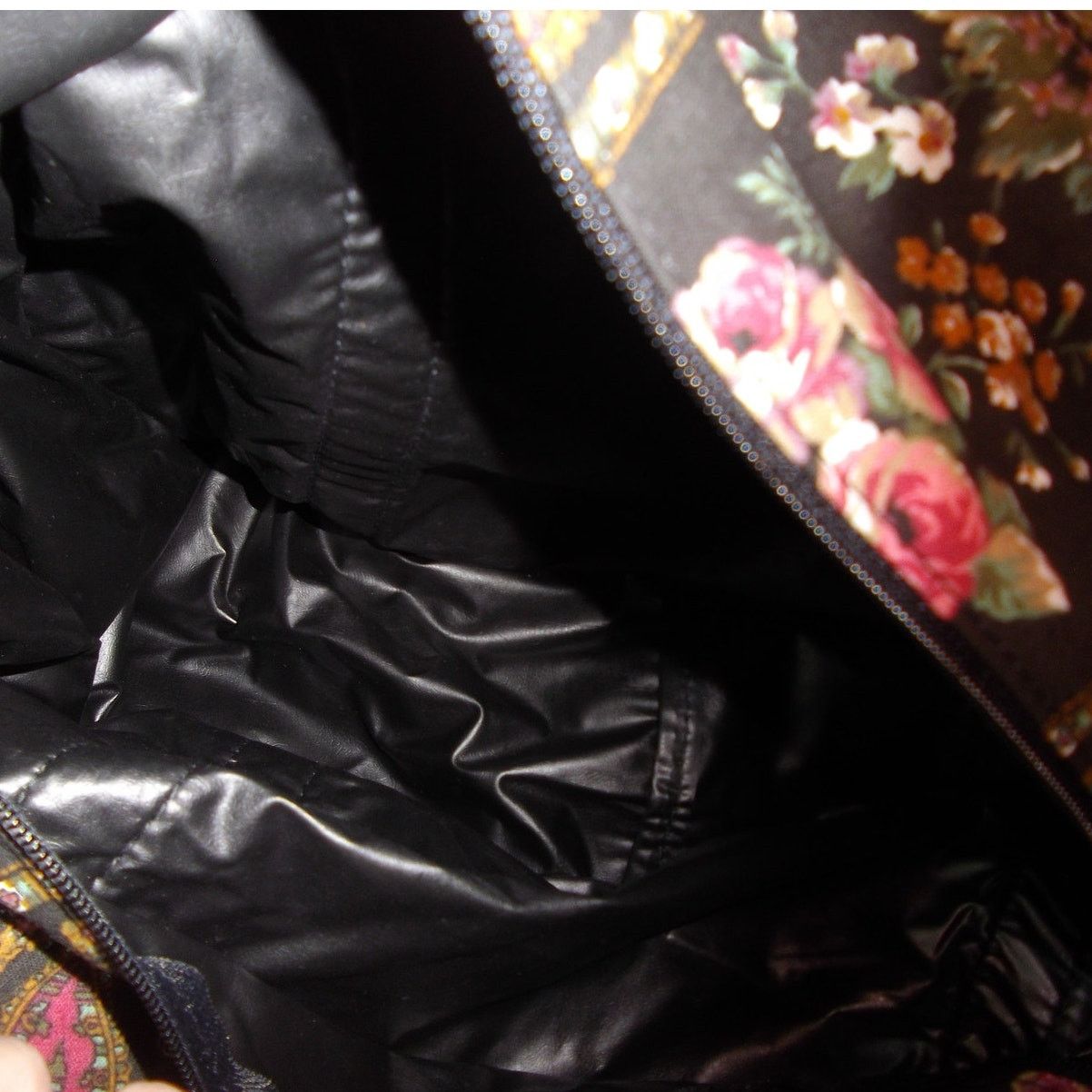 Other Decorative Vintage Black Floral Canvas Duffel Bag Size ONE SIZE - 5 Thumbnail