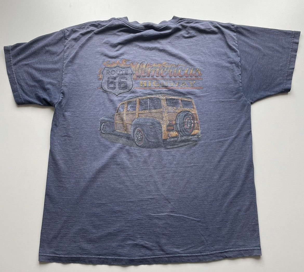 Vintage Vintage 90s Route 66 American art Graphic Faded T shirt Rare Size US XL / EU 56 / 4 - 1 Thumbnail