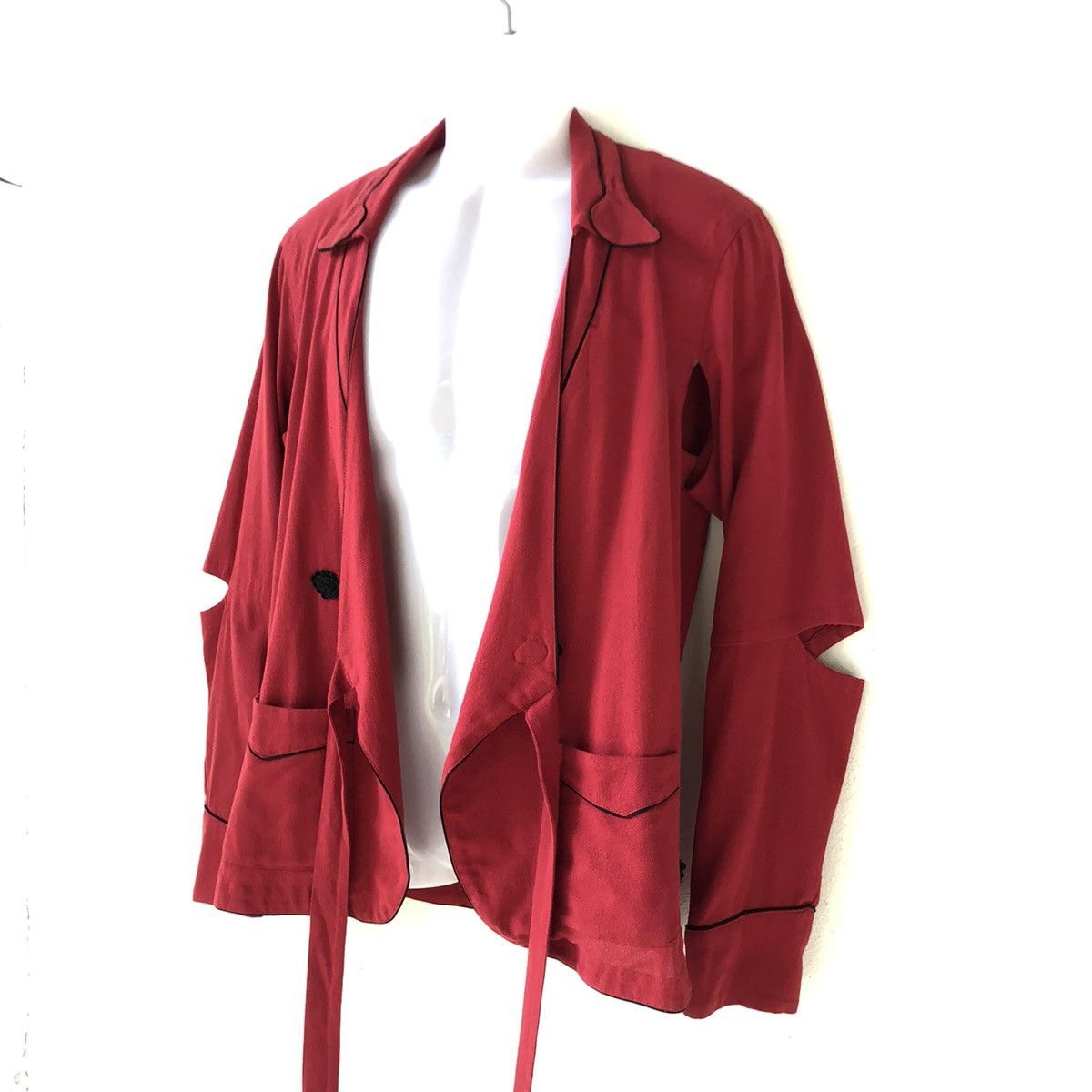 Takahiromiyashita The Soloist. SS17 TheSoloist Red Kimono Jacket with Cut-Out Sleeves Size US S / EU 44-46 / 1 - 3 Thumbnail