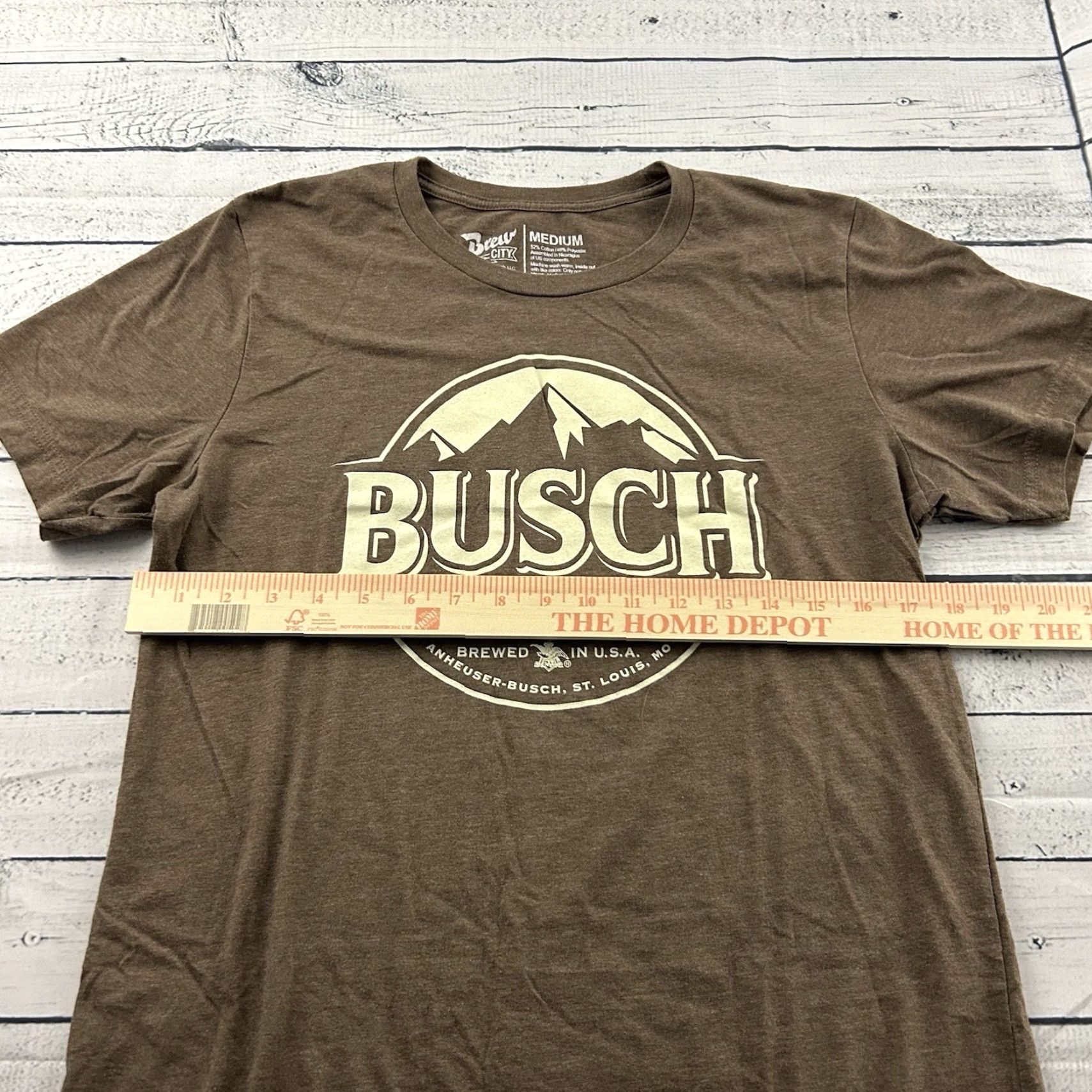 Vintage Busch Light Brew City Short Sleeve T Shirt Mens M Brown City Shirt Size US M / EU 48-50 / 2 - 4 Thumbnail