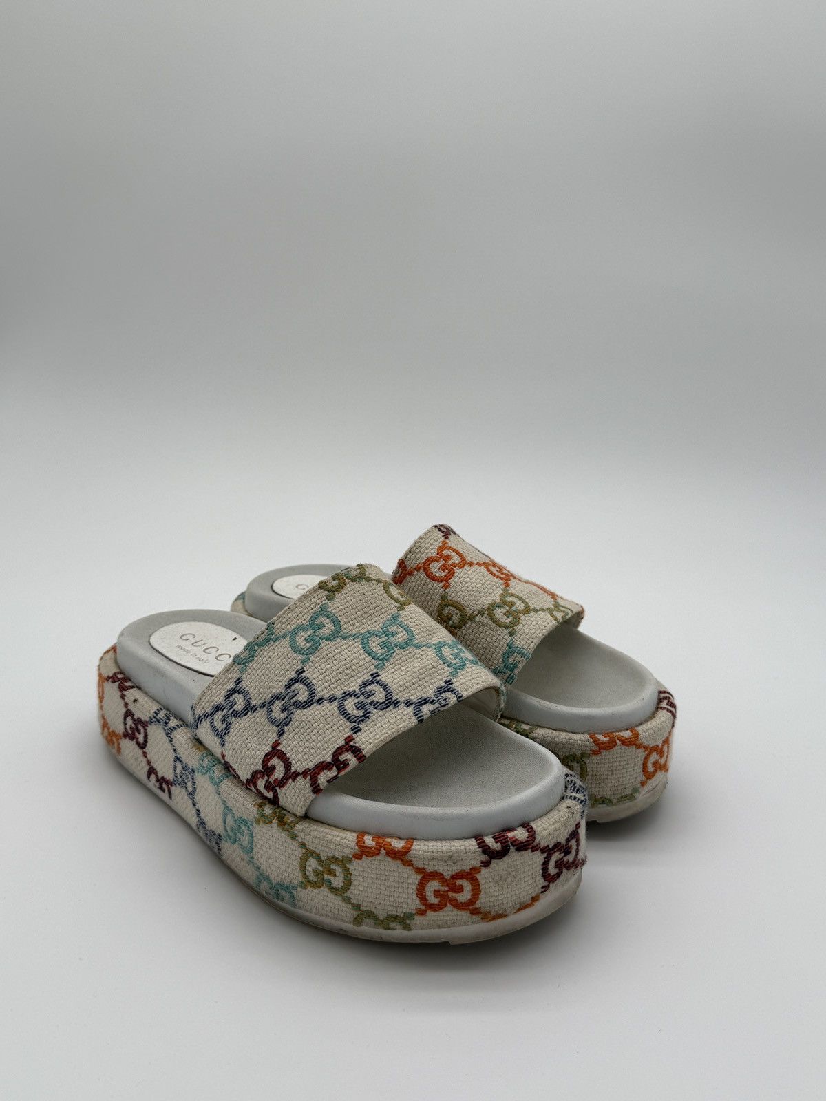 Gucci Rainbow Gucci Monogram Slides Size US 8 / IT 38 - 14 Thumbnail