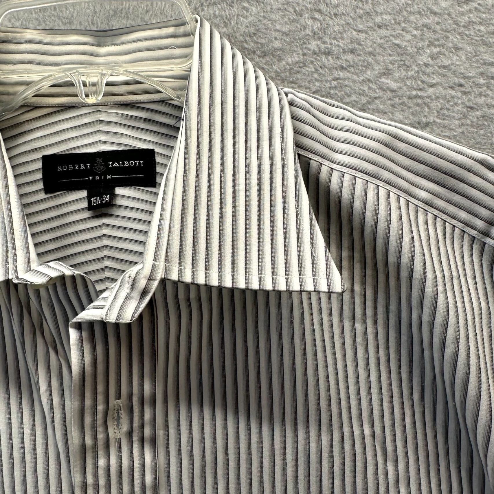 Robert Talbott Robert Talbott Shirt Mens 15.5 Large White Cotton Button-Up Dress Slim Casual 90s Size 42R - 4 Thumbnail