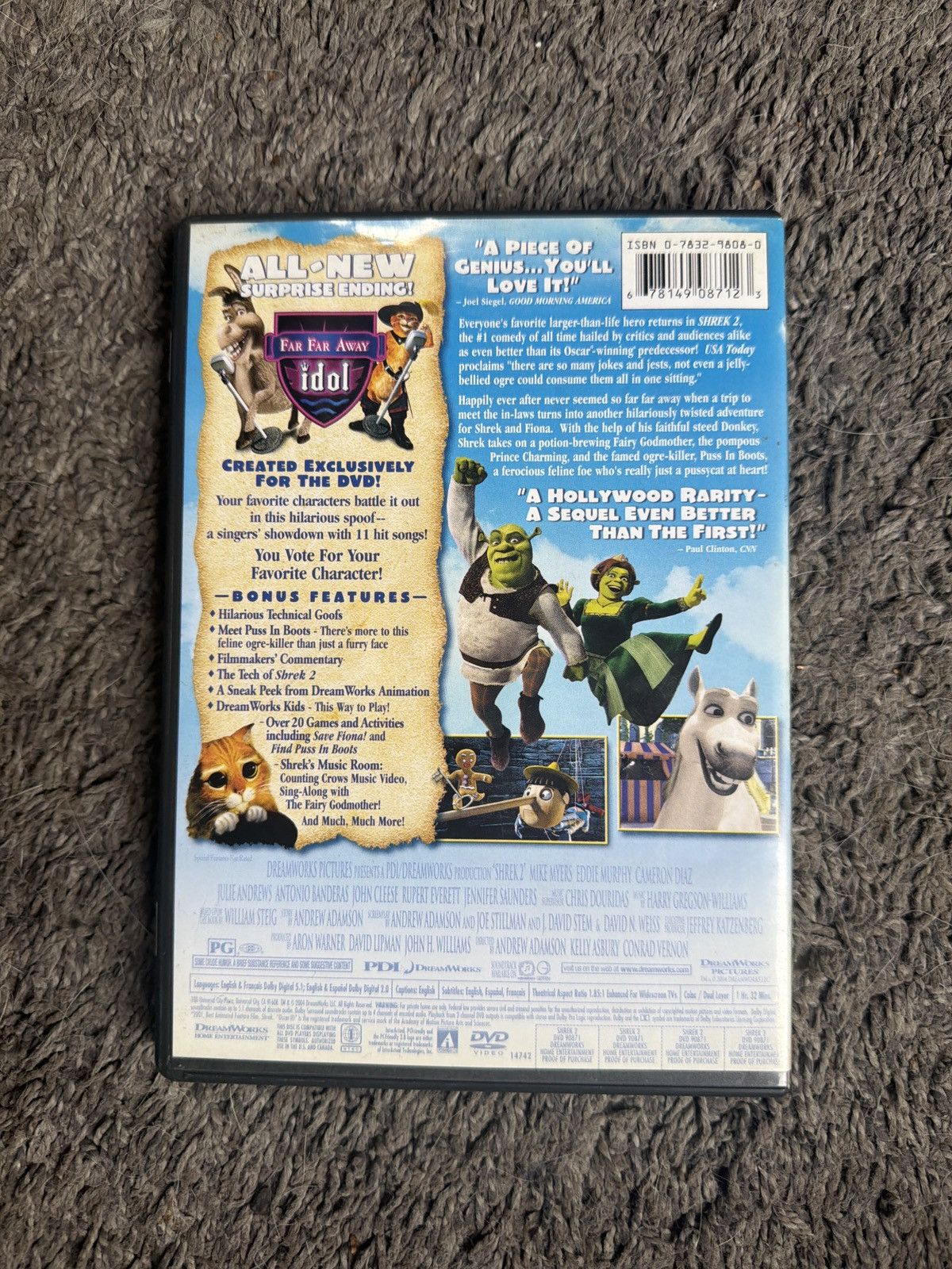 Vintage Shrek 2 - Widescreen (2004, DVD) Size ONE SIZE - 2 Thumbnail