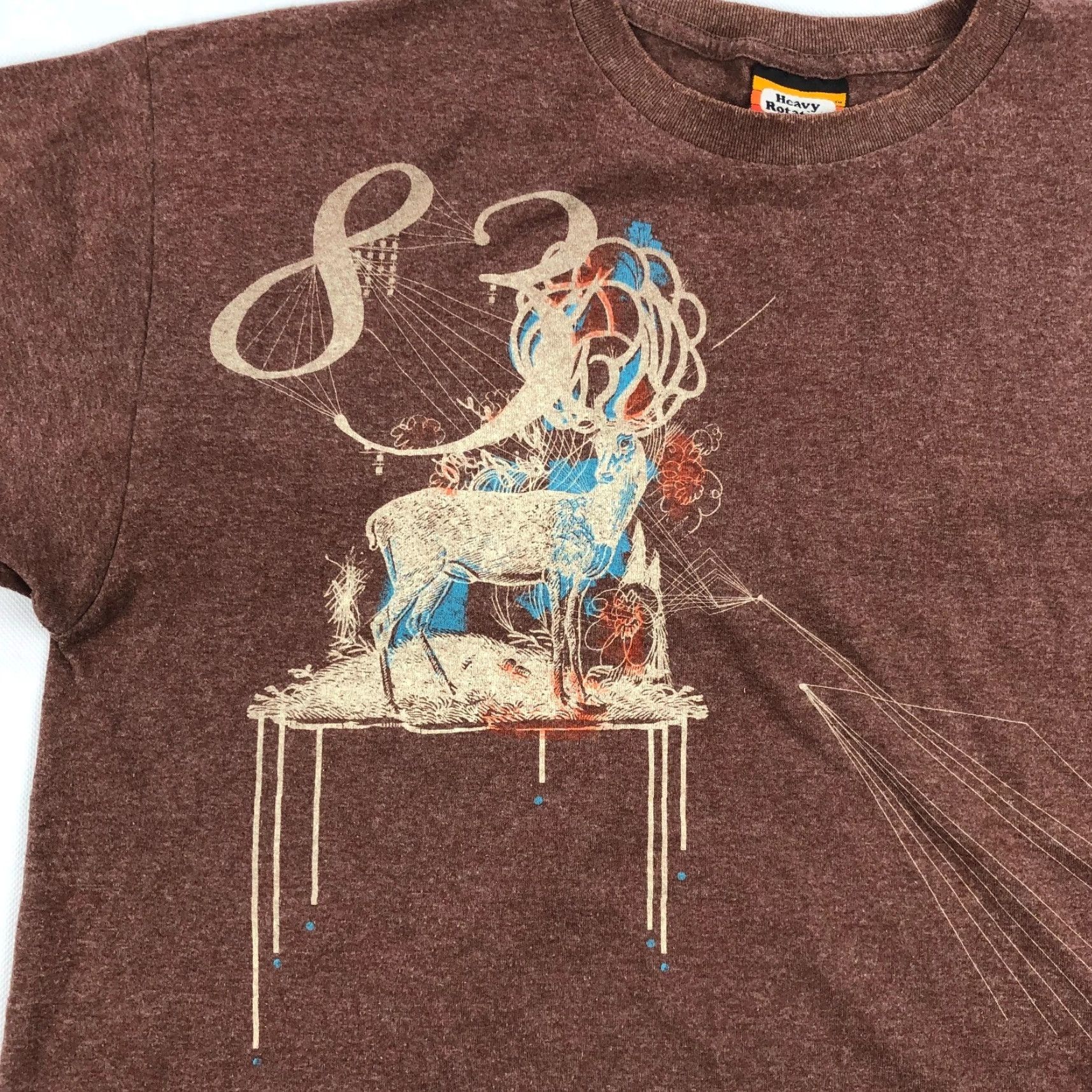 Vintage Heavy Rotation Men's XL Brown Heather Deer Graphic Print Short Sleeve T-Shirt Size US XL / EU 56 / 4 - 3 Thumbnail