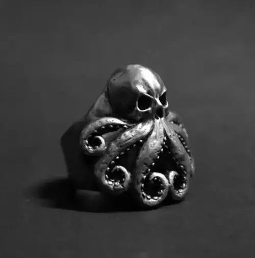 VIBE Octopus Skull Ring Size 7 8 9 10 11 Size ONE SIZE - 2 Thumbnail