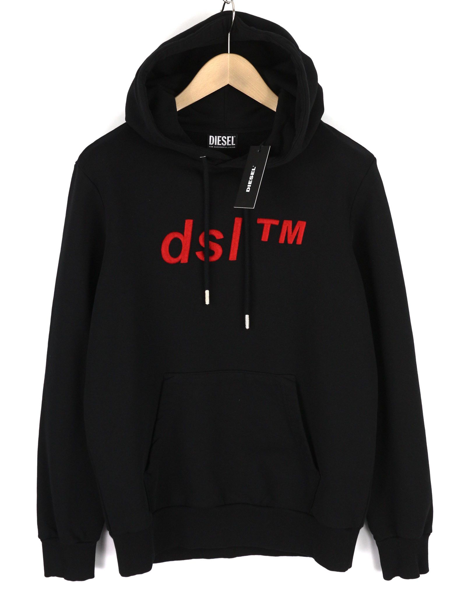 Diesel S-GIRK-HOOD-B4 S Kangaroo Pocket Black Hoodie 40375 Size US S / EU 44-46 / 1 - 1 Thumbnail