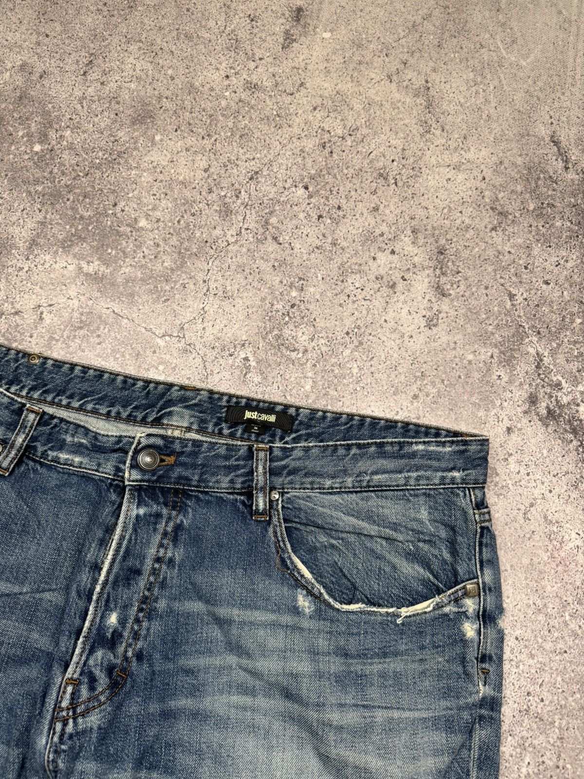 Just Cavalli 00ʼs Roberto Just Cavalli Y2K Boot Cut Baggy Jeans Pants Size US 40 / EU 56 - 6 Thumbnail