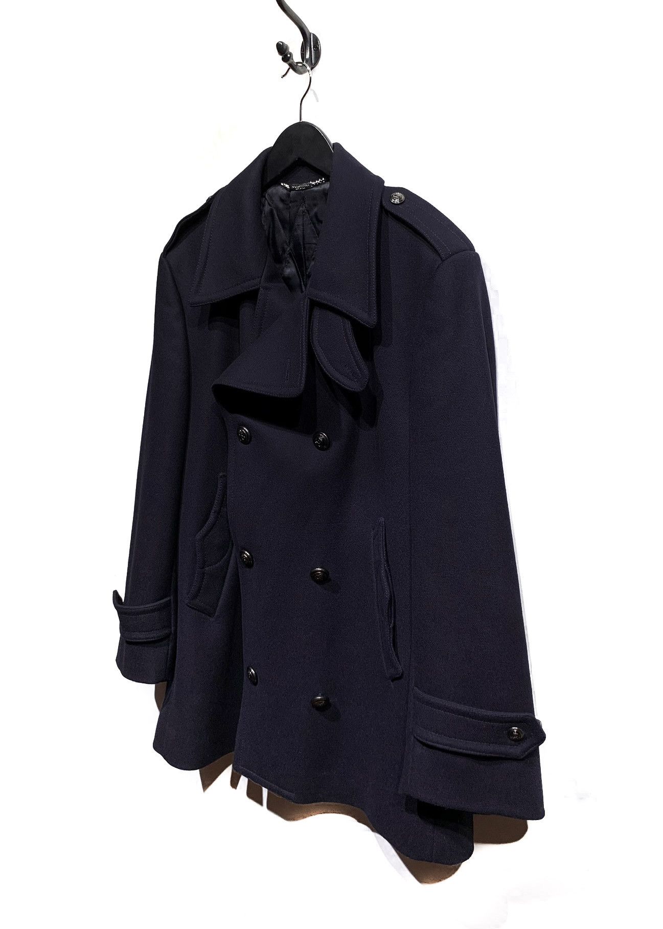 Dolce & Gabbana Dolce & Gabbana Navy Wool Peacoat Jacket Size US XL / EU 56 / 4 - 2 Thumbnail