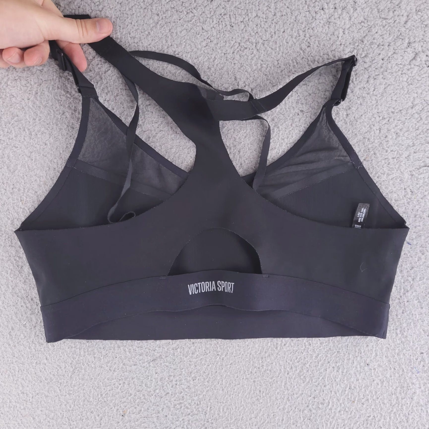 Victoria's Secret Victoria Sport Victoria's Secret Sport Bra Womens Large Black Sheer Activewear Top Ladies L Black Sports Bra Size ONE SIZE - 4 Thumbnail