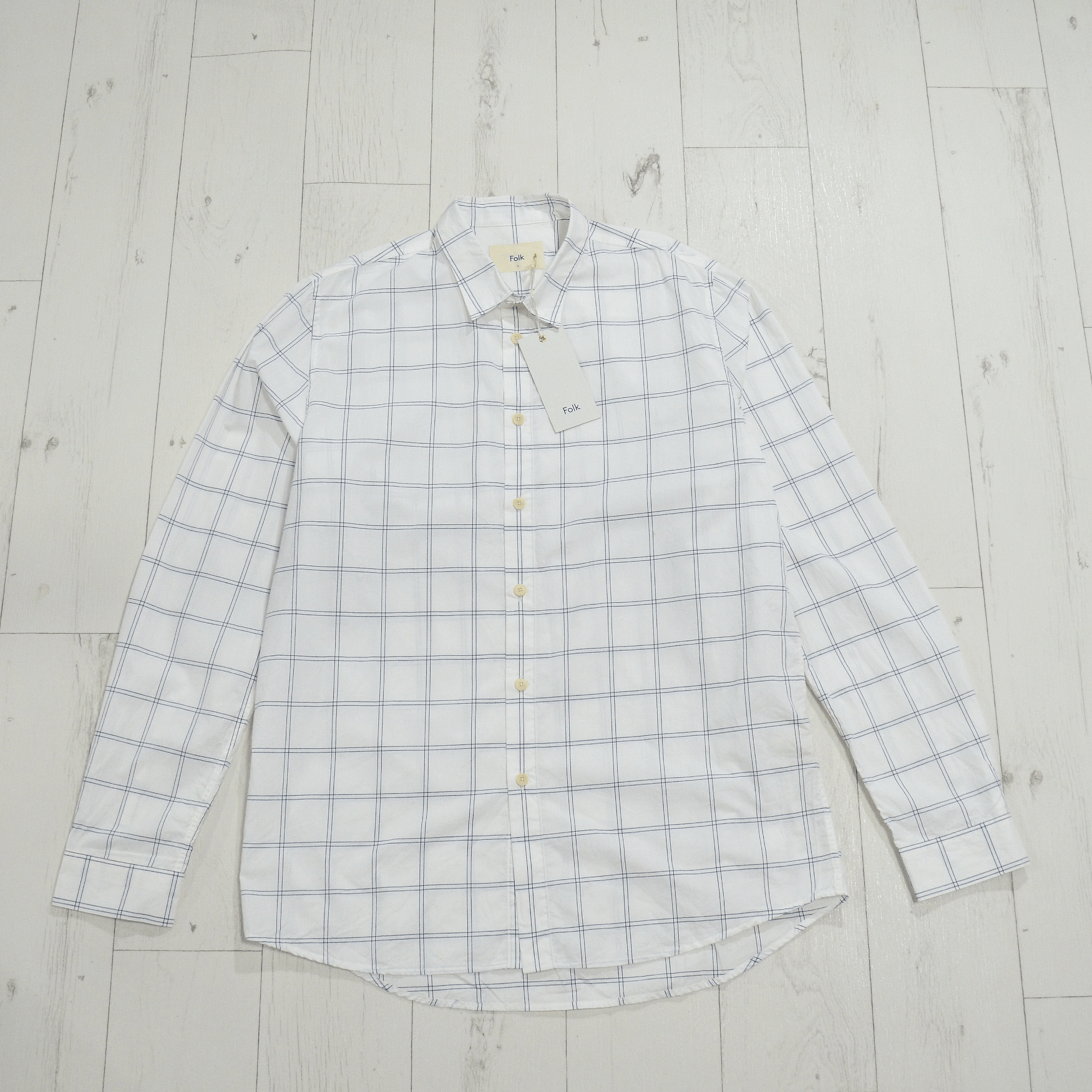 Folk Folk Casual Shirt size 2 and 5 White Check 100% Cotton Basic Size US XL / EU 56 / 4 - 3 Thumbnail