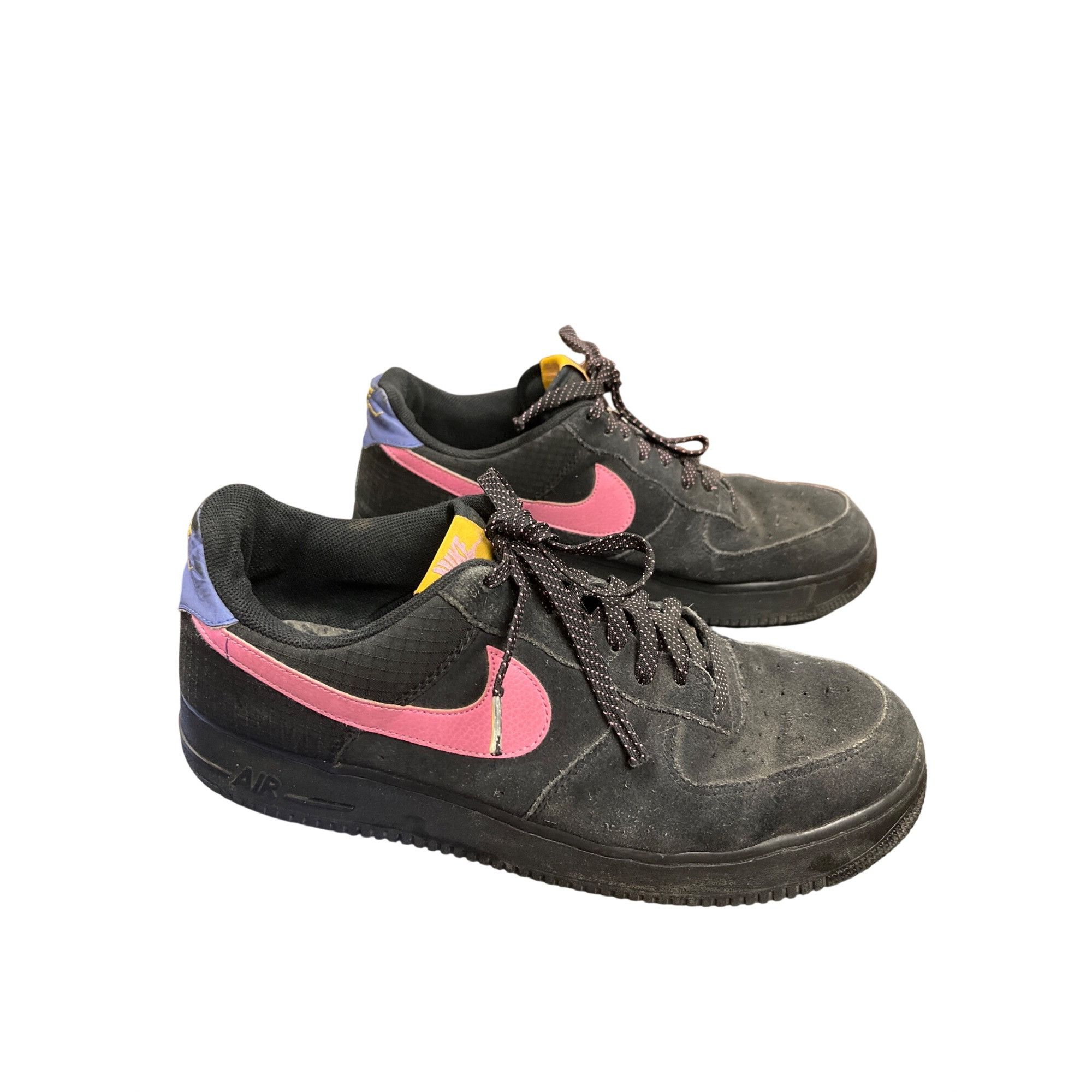 Nike Nike Air Force 1 low black pink purple yellow suede sneakers Size US 13 / EU 46 - 3 Thumbnail