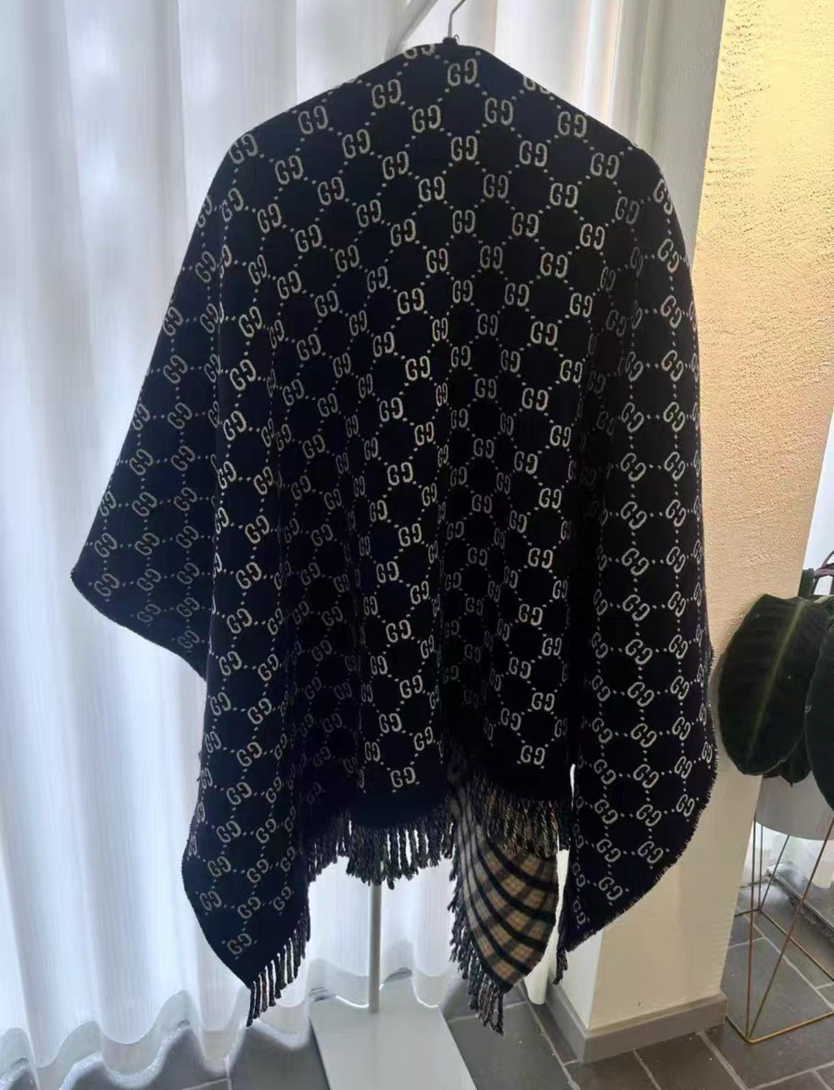 Gucci Gucci wool all-over check reversible shawl J38 Size ONE SIZE - 2 Thumbnail