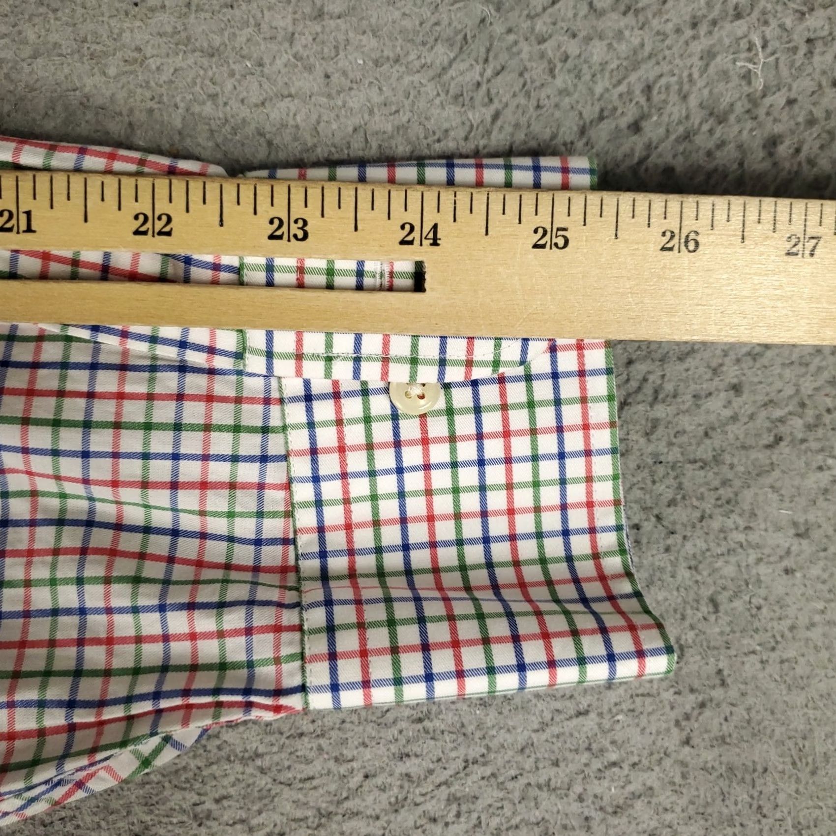 Peter Millar Peter Millar Shirt Mens XL Red White Blue Check Button-Up Long Sleeve Size US XL / EU 56 / 4 - 6 Thumbnail