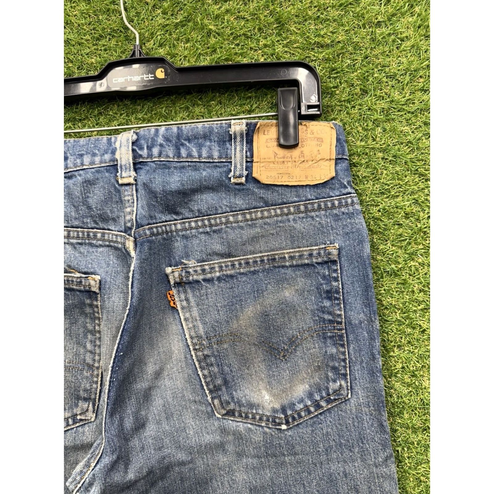Levi's VINTAGE Levi's 517 Jeans Bootcut Men's 34x38 Blue Orange Tab 1981 Workwear Casual Mens Clothing Jeans Size US 34 / EU 50 - 3 Thumbnail