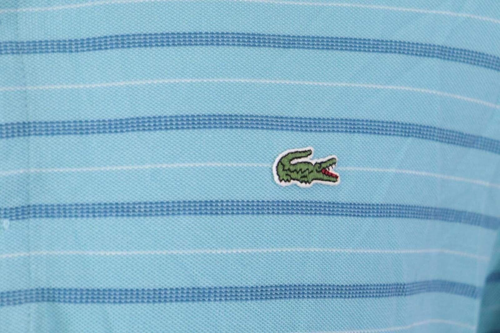 Lacoste Lacoste Blue Striped Short Sleeve Polo Shirt Size 8 / 3XL Size US XXL / EU 58 / 5 - 7 Thumbnail