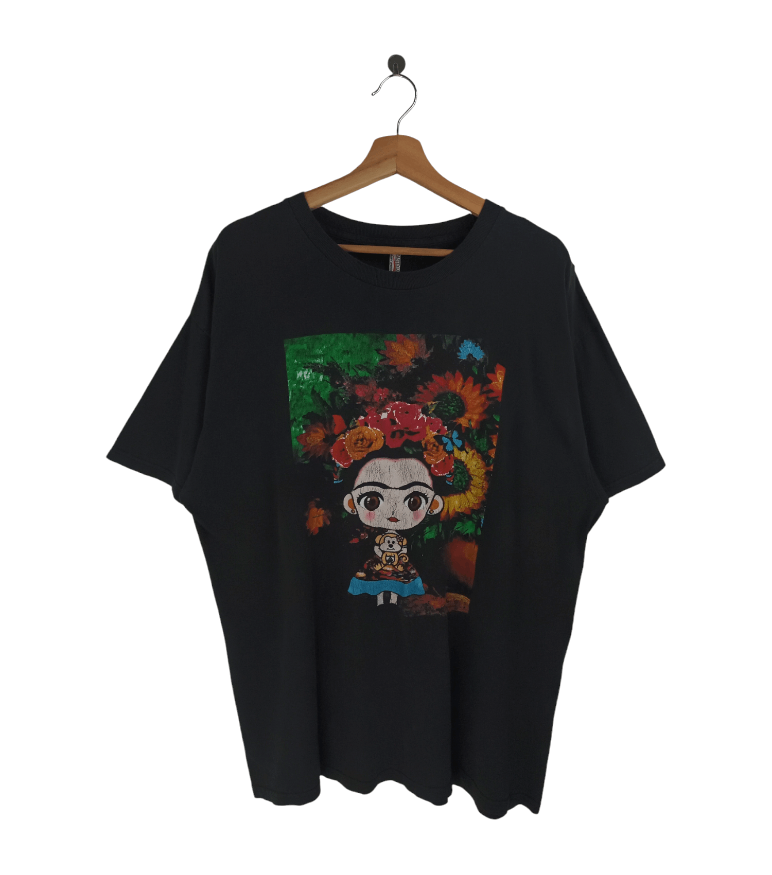 Vintage VINTAGE FRIDA KAHLO FLOWER POTRAIT FADED TEE art picasso Size US XL / EU 56 / 4 - 1 Thumbnail