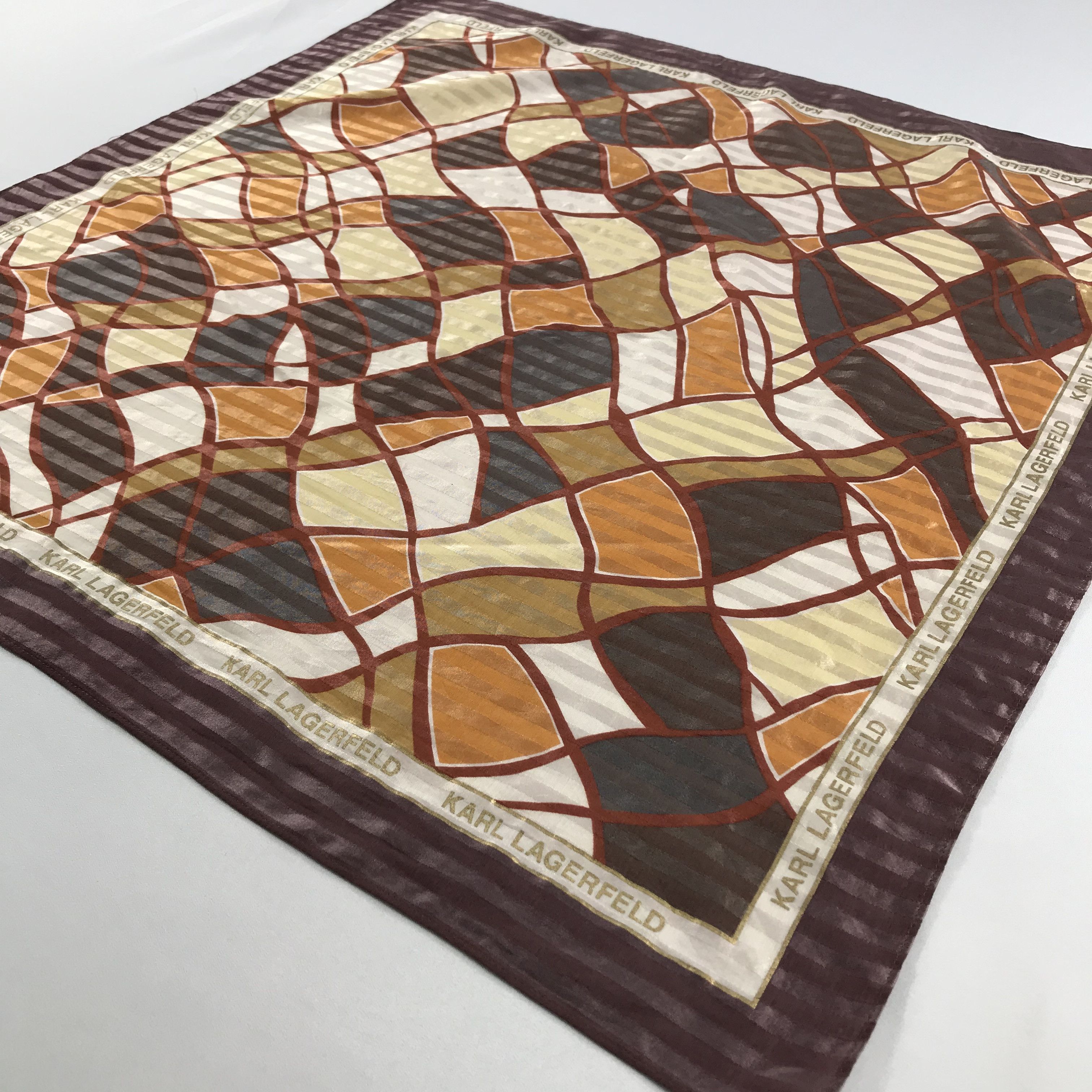 Karl Lagerfeld × Vintage Karl Lagerfeld Bandana / Handkerchief / Neckerchief -S2355 Size ONE SIZE - 2 Thumbnail