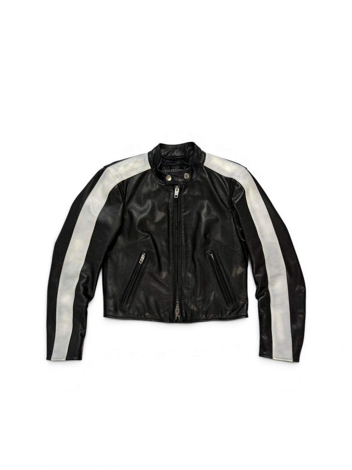 Balenciaga Balenciaga Shrunk Racer Jacket Black Leather Size XS / US 0-2 / IT 36-38 - 1 Thumbnail