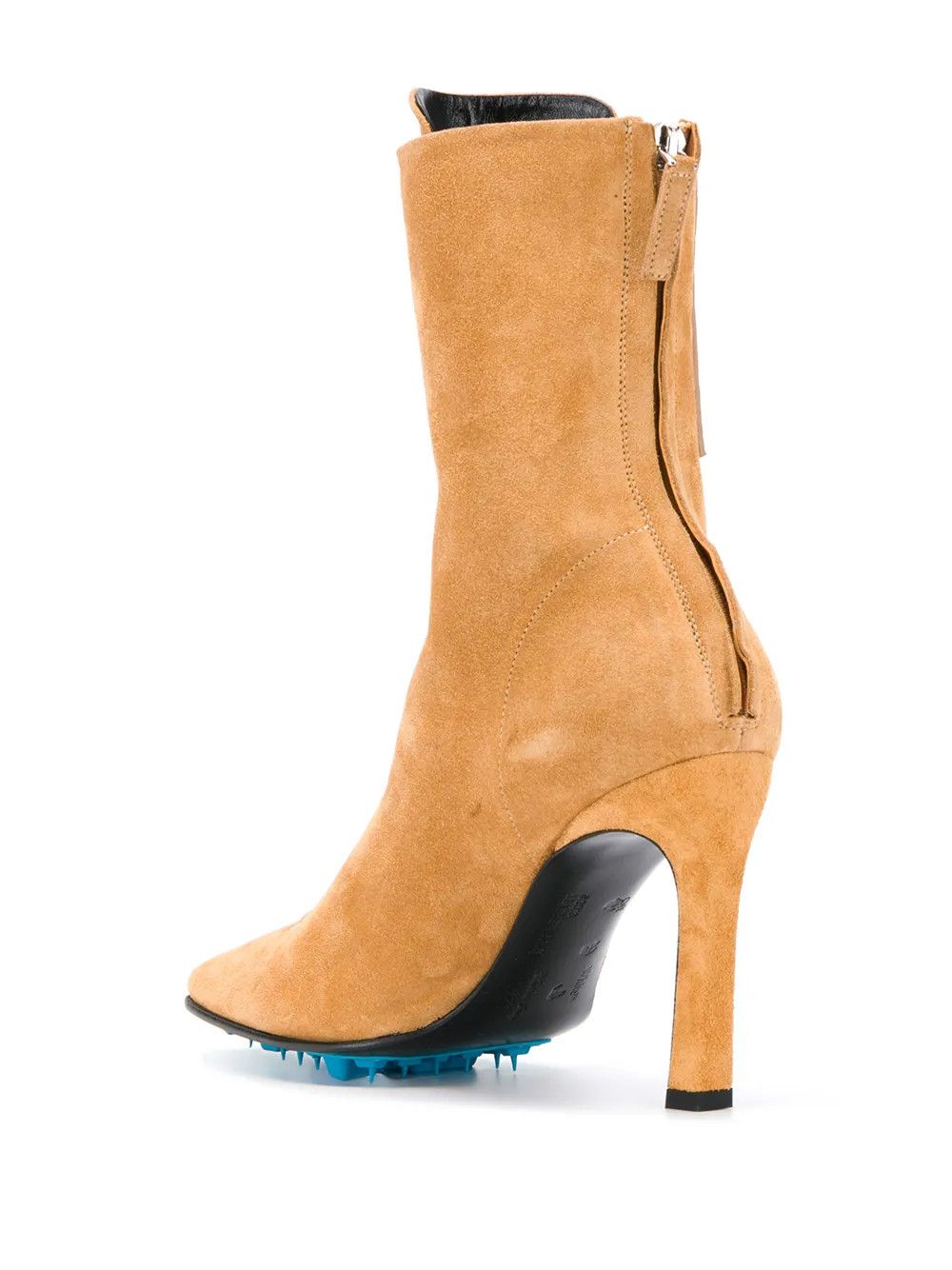 Off-White o1y1225 Leather Ankle Boots in Camel Size US 6 / IT 36 - 3 Thumbnail