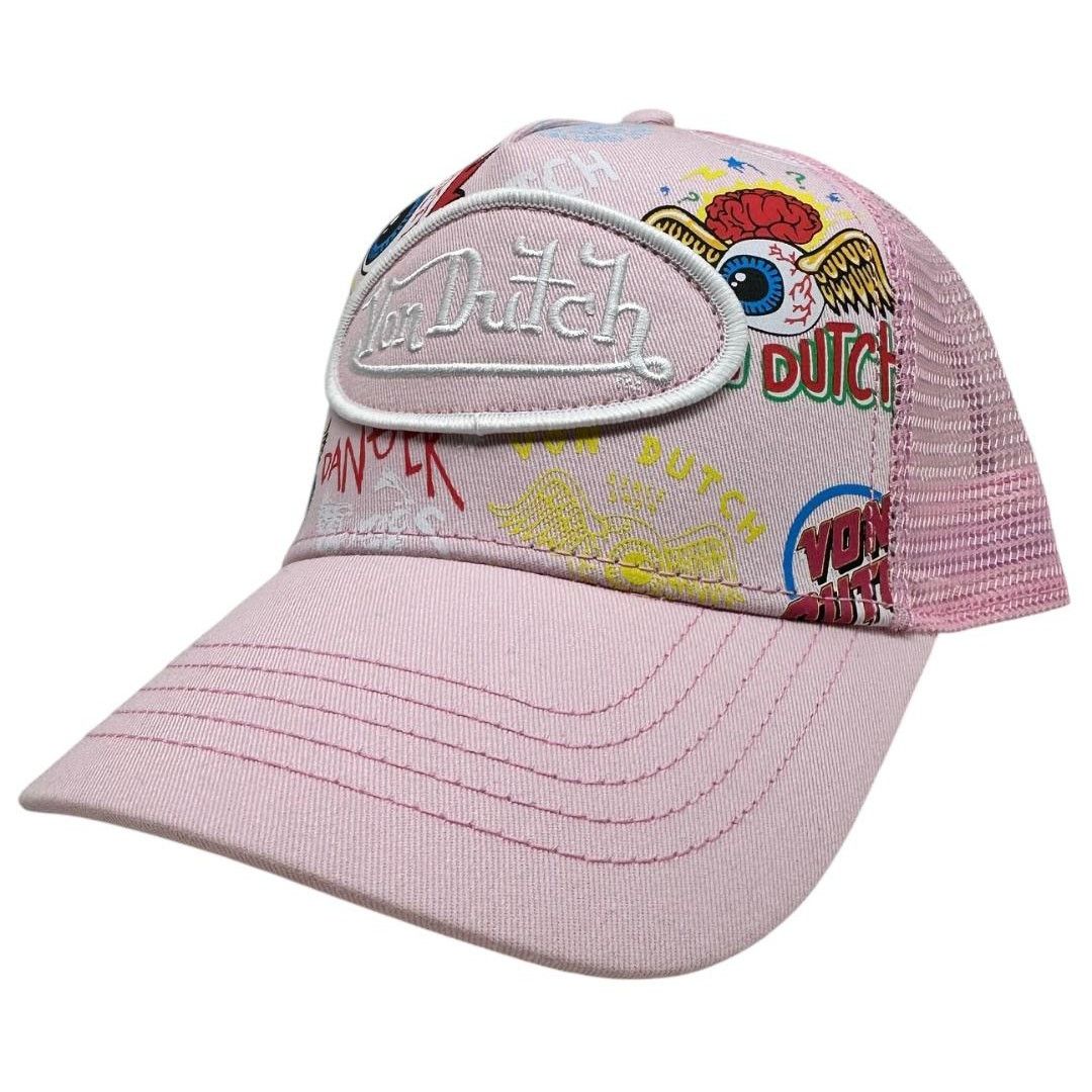 Von Dutch Von Dutch Trucker Hat Pink Flying Eyeball Jax Cap Size ONE SIZE - 1 Thumbnail