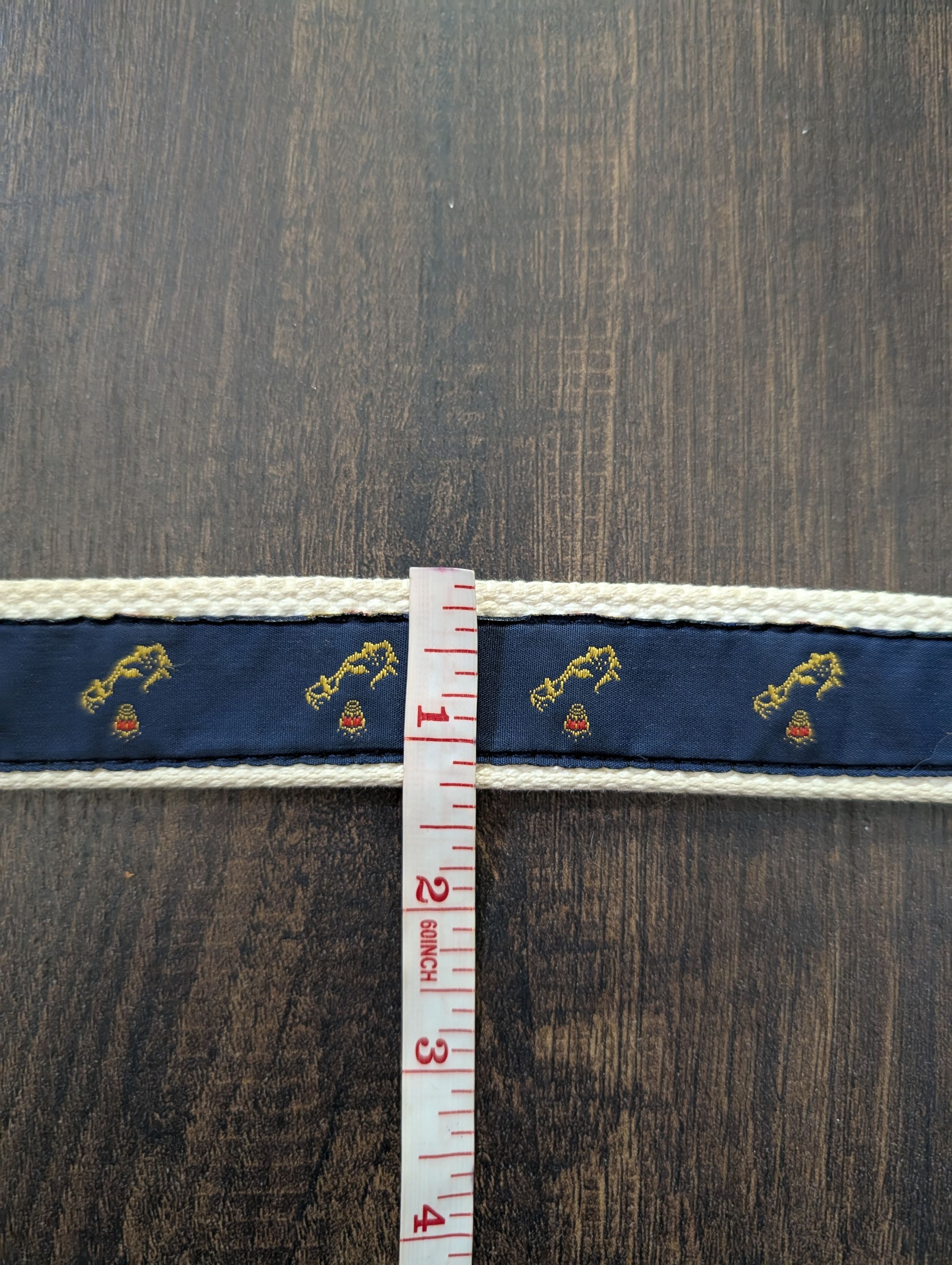 Vintage VTG English Sports Shop Bermuda flag map leather belt Size 38 - 11 Thumbnail
