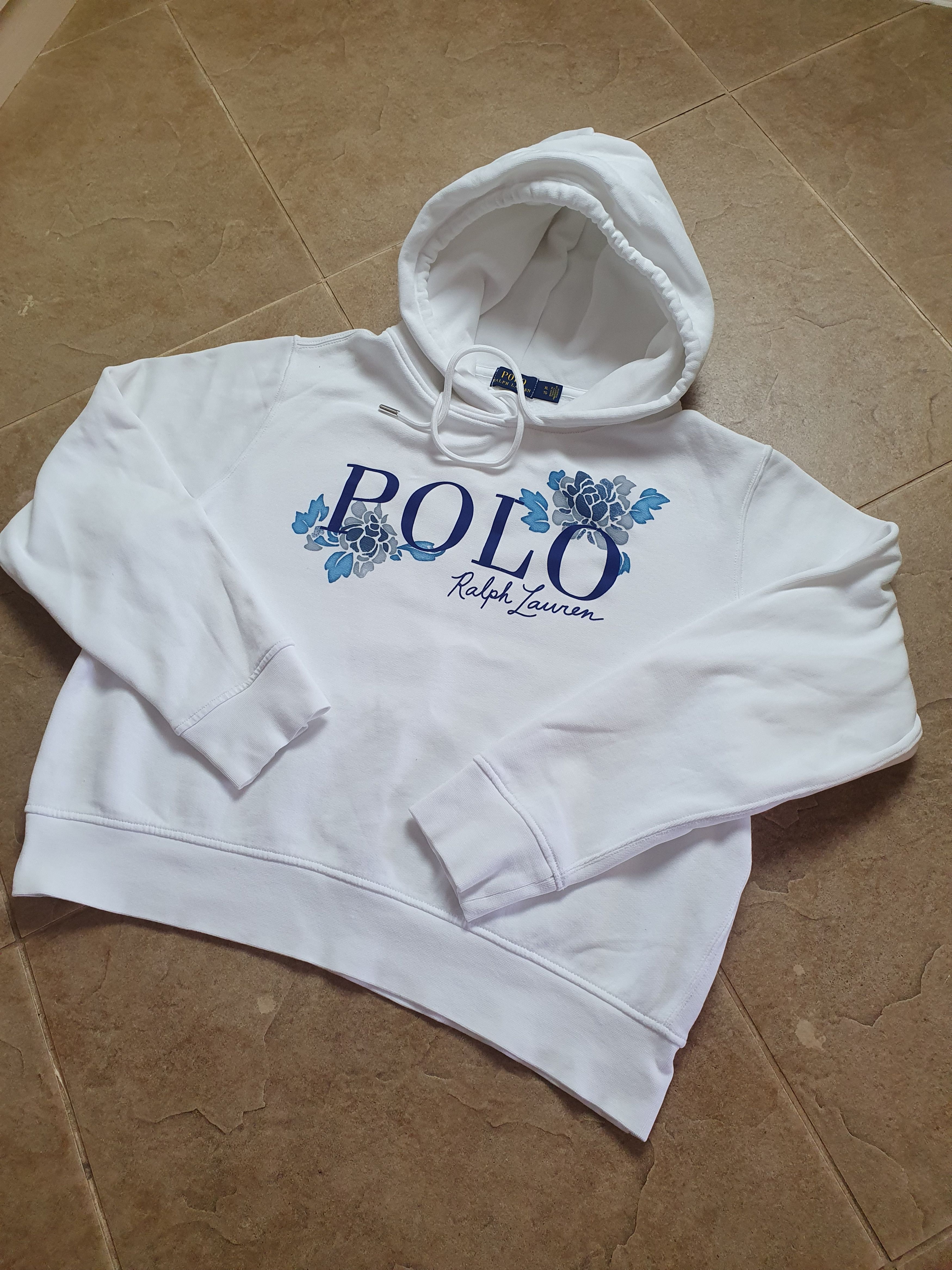 Polo Ralph Lauren Vintage White Polo Ralph Lauren Woman Big Logo Hoodie Size XL / US 12-14 / IT 48-50 - 1 Thumbnail