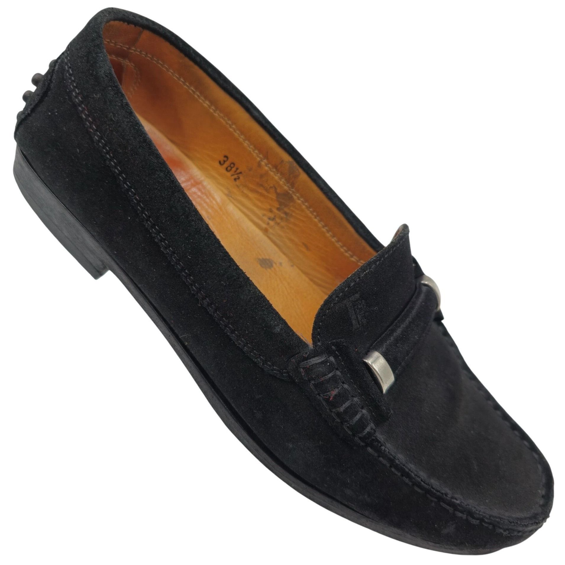 Tod's Tods Italy Womens 8 Black Suede Leather Dress Shoes Flats Size US 8 / IT 38 - 1 Thumbnail