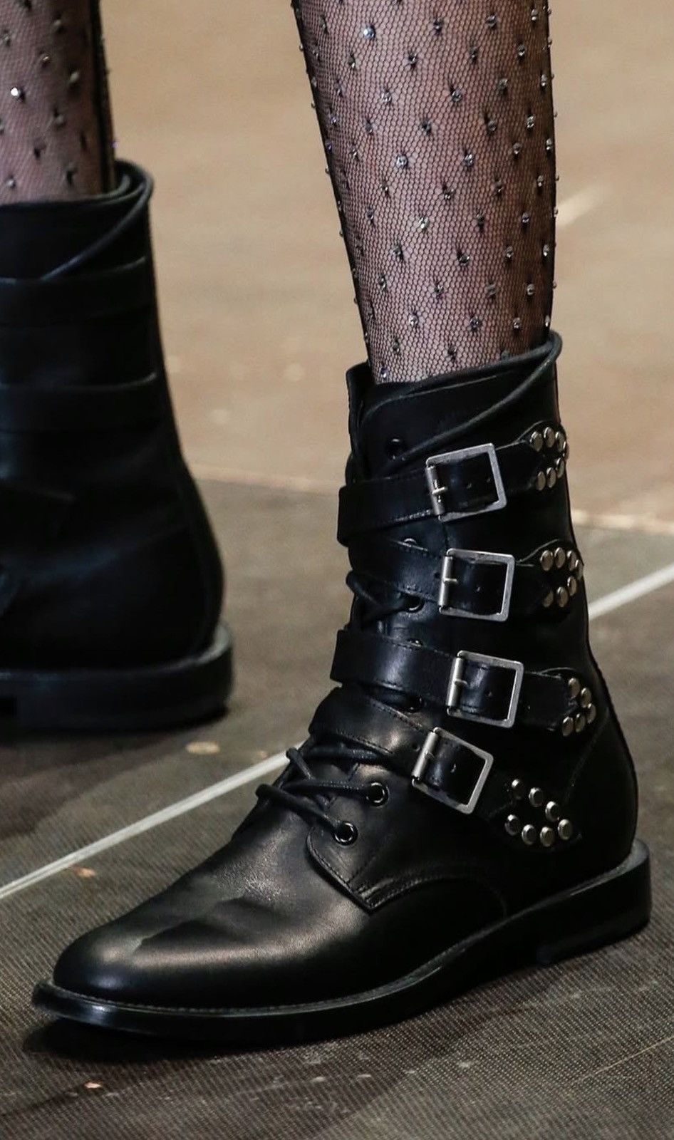 Saint Laurent Paris FW13 Saint Laurent Paris Runway Combat Boots by Hedi Slimane Size US 5 / EU 37 - 11 Thumbnail