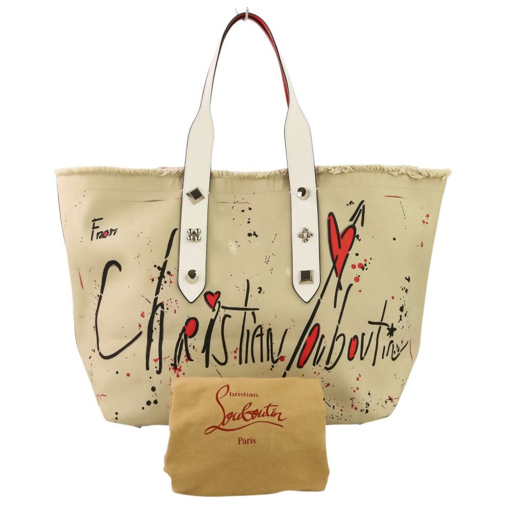 Christian Louboutin Christian Louboutin Christian Louboutin Frangibus Canvas Leather Tote Bag Textile Tote Bag 3215052 DUTY FREE for USA Size ONE SIZE - 1 Thumbnail