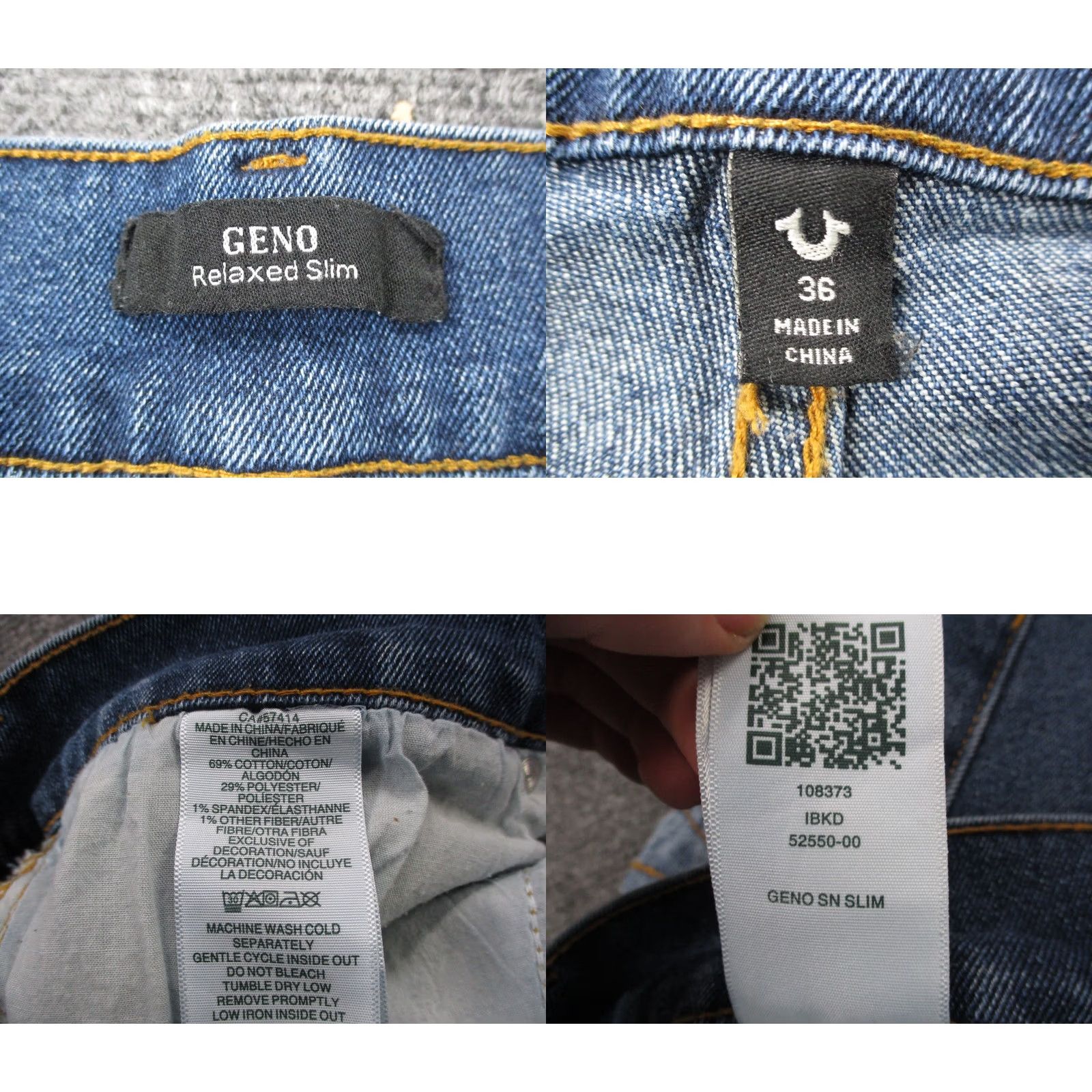 True Religion True Religion Geno Jeans 36 Blue Denim Slim Regular - Mens Jeans, 31 Inseam, Button Zip Closure, Cotton Polyester, Distressed Faded Size US 36 / EU 52 - 8 Thumbnail