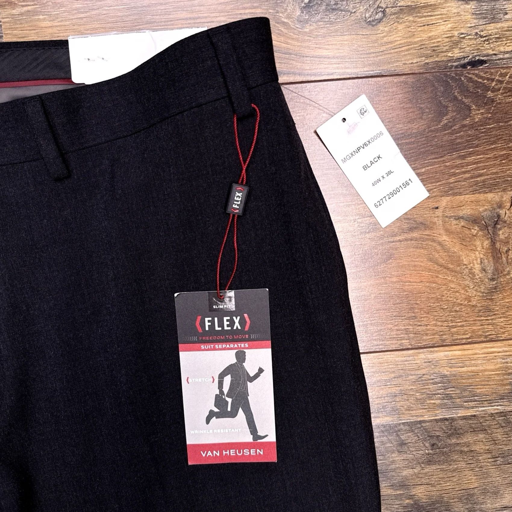 Van Heusen Van Heusen Dress Pants Mens 40x30 Black Slim Stretch Nre Flex Size US 40 / EU 56 - 4 Thumbnail