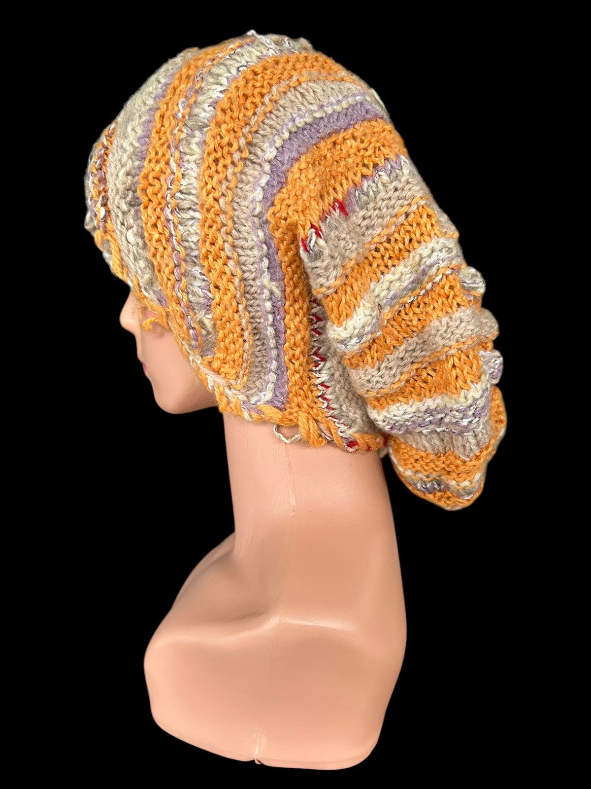 Japanese Brand × Kapital × Vintage Crochet Knitted Handmade Long Big Beanie Hats Size ONE SIZE - 6 Thumbnail