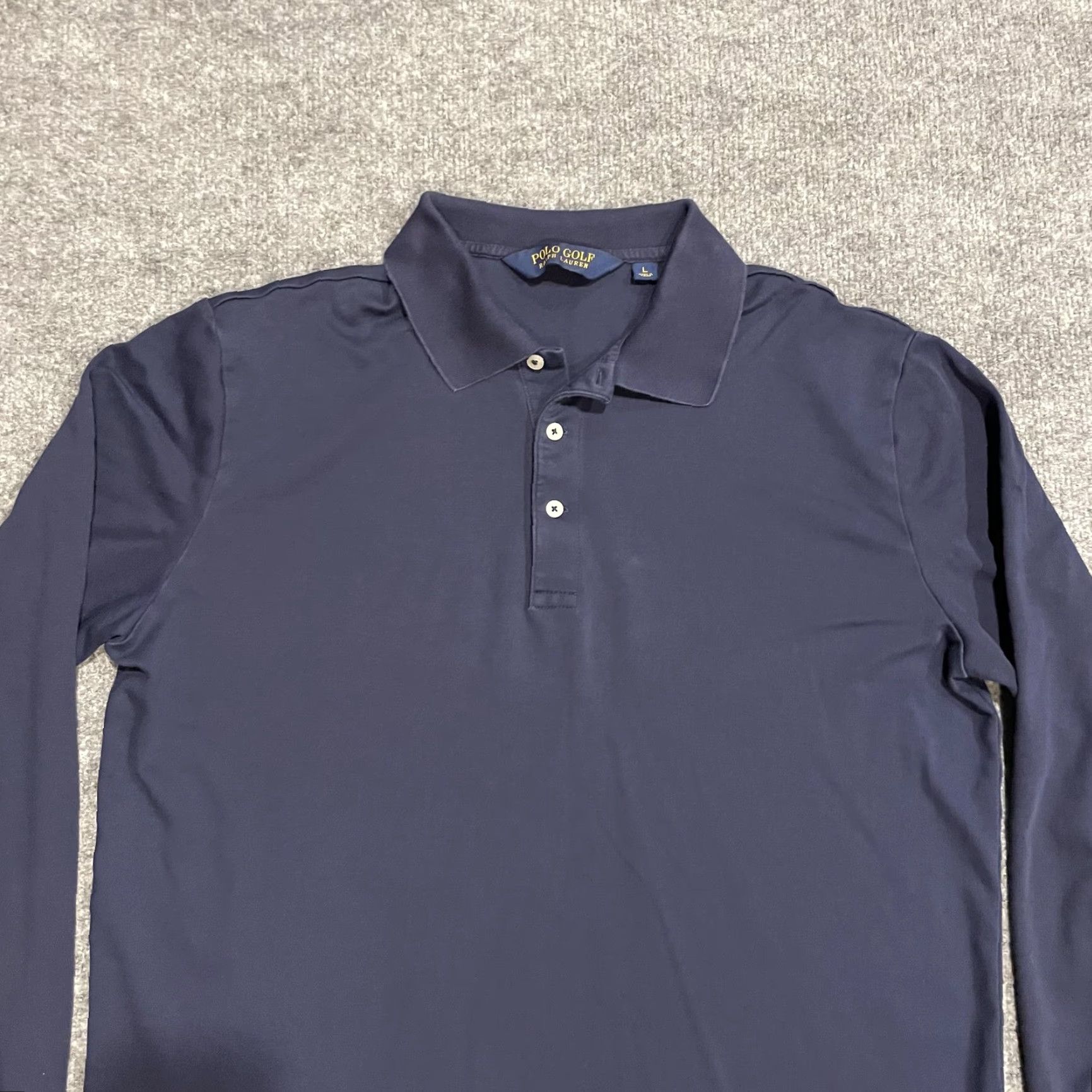 Polo Ralph Lauren Polo Golf Ralph Lauren Long Sleeve Polo Shirt Mens Large Navy Performance Solid Size US L / EU 52-54 / 3 - 3 Thumbnail