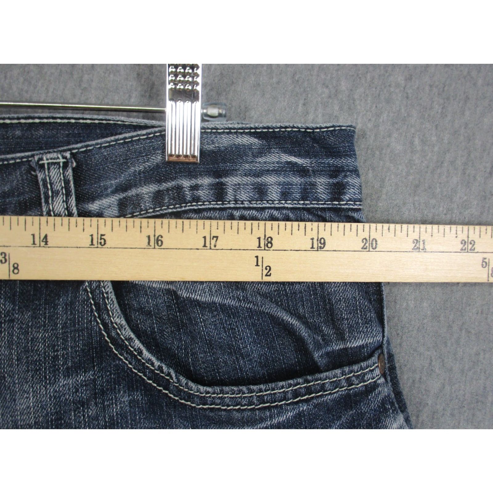 Denime Flypaper Jeans Mens 38x30 Blue Bootcut Denim Distressed Faded Wash Casual Pants Mens Size US 38 / EU 54 - 3 Thumbnail