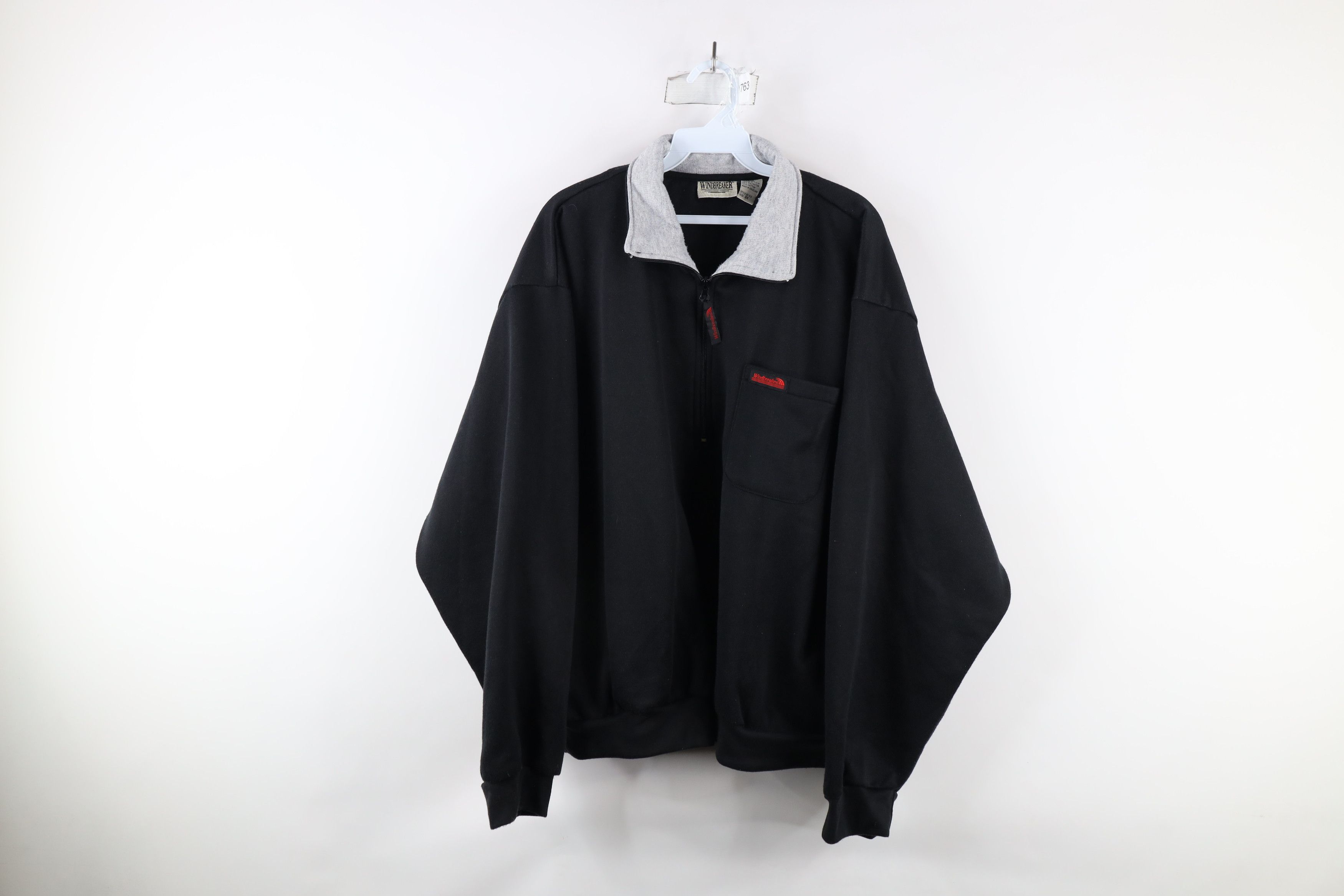 Vintage Vintage 90s Streetwear Half Zip Pullover Sweatshirt Black Size US XXL / EU 58 / 5 - 1 Thumbnail
