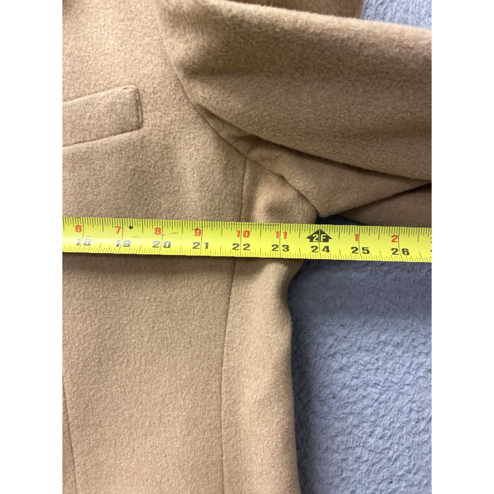 Bill Blass VINTAGE Bill Bass Men's Blazer Jacket 48 Tan Camel Hair Single-Breasted 2-Button Formal Casual Sport Size 48R - 4 Thumbnail
