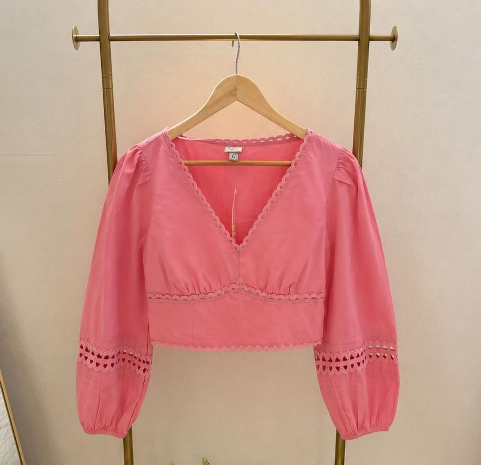 Other NWT S Pink Womens Crop blouse Size S / US 4 / IT 40 - 1 Thumbnail