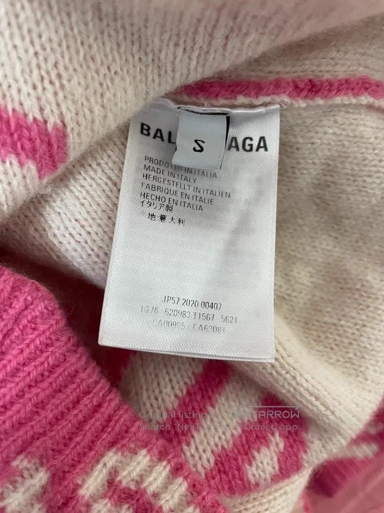 Balenciaga Balenciaga Pink logo sweater Size US S / EU 44-46 / 1 - 4 Thumbnail