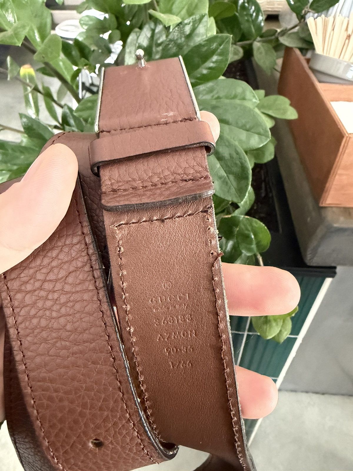Gucci Gucci Men's Leather Buckle Interlocking G Belt Size 32 - 5 Thumbnail