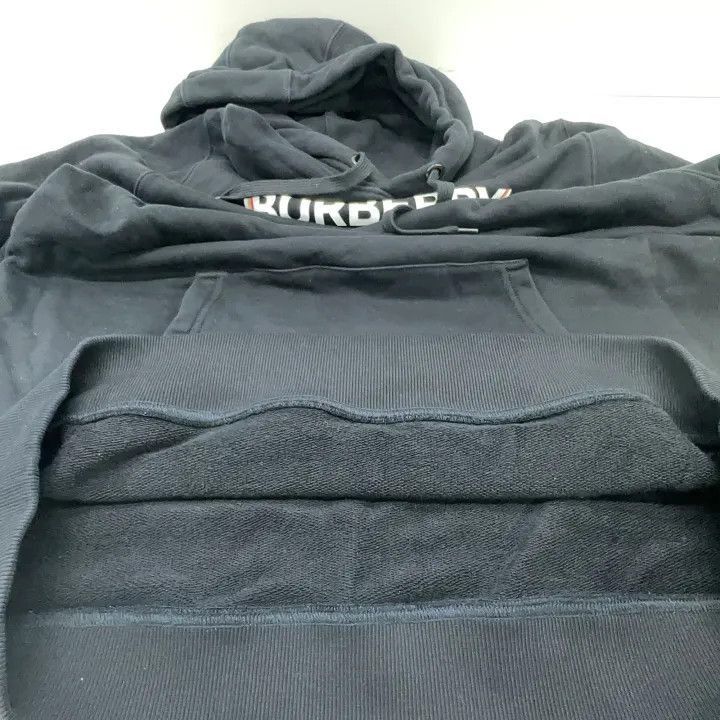 Burberry Burberry Burberry Logo Print Black Hoodie for Men-2507 Size US XL / EU 56 / 4 - 7 Thumbnail