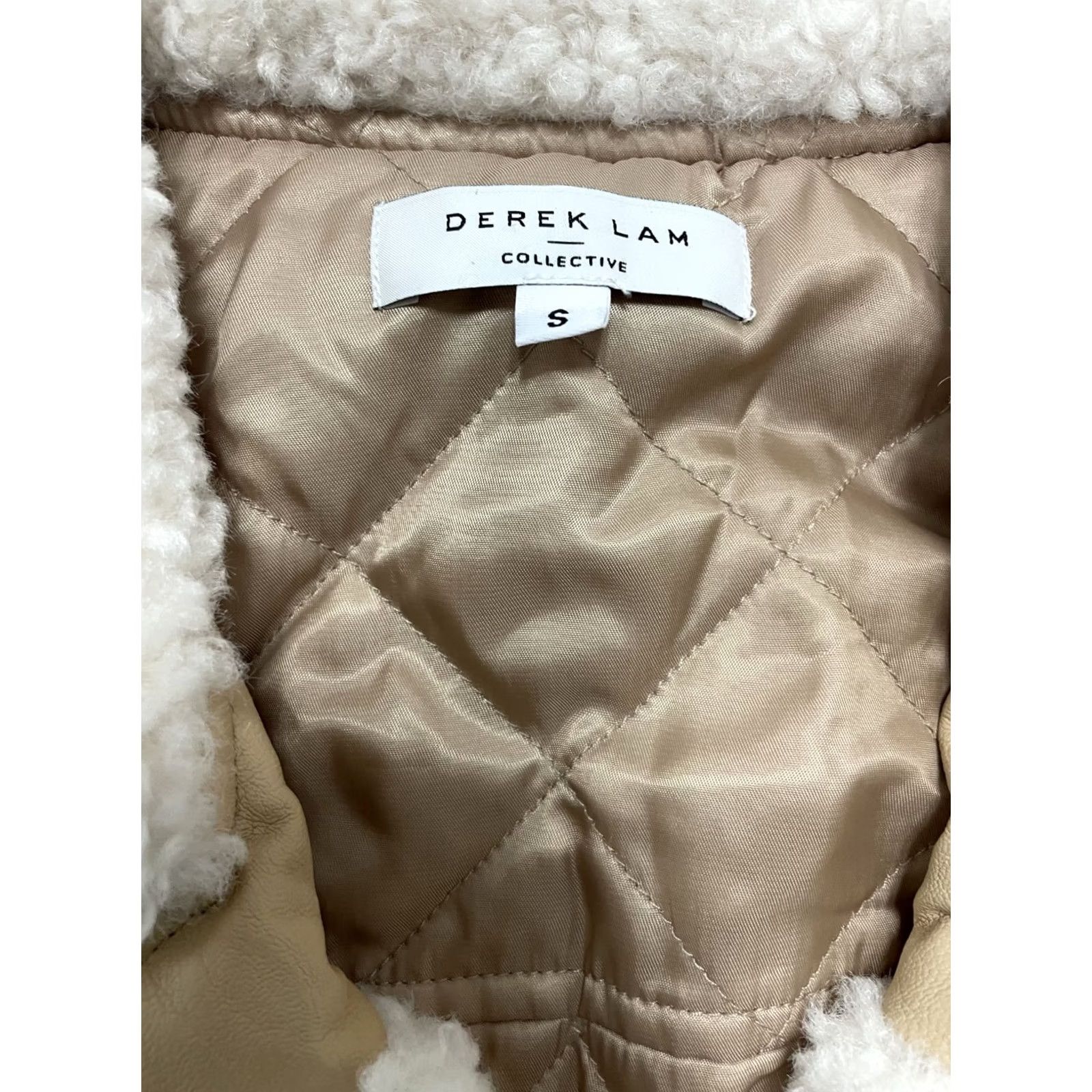 Vintage DEREK LAM OVERSIZED COLLAR JACKET Beige S Women Faux Leather Jacket Small Regular Size Spring Fall Winter BASIC Jacket Size S / US 4 / IT 40 - 3 Thumbnail